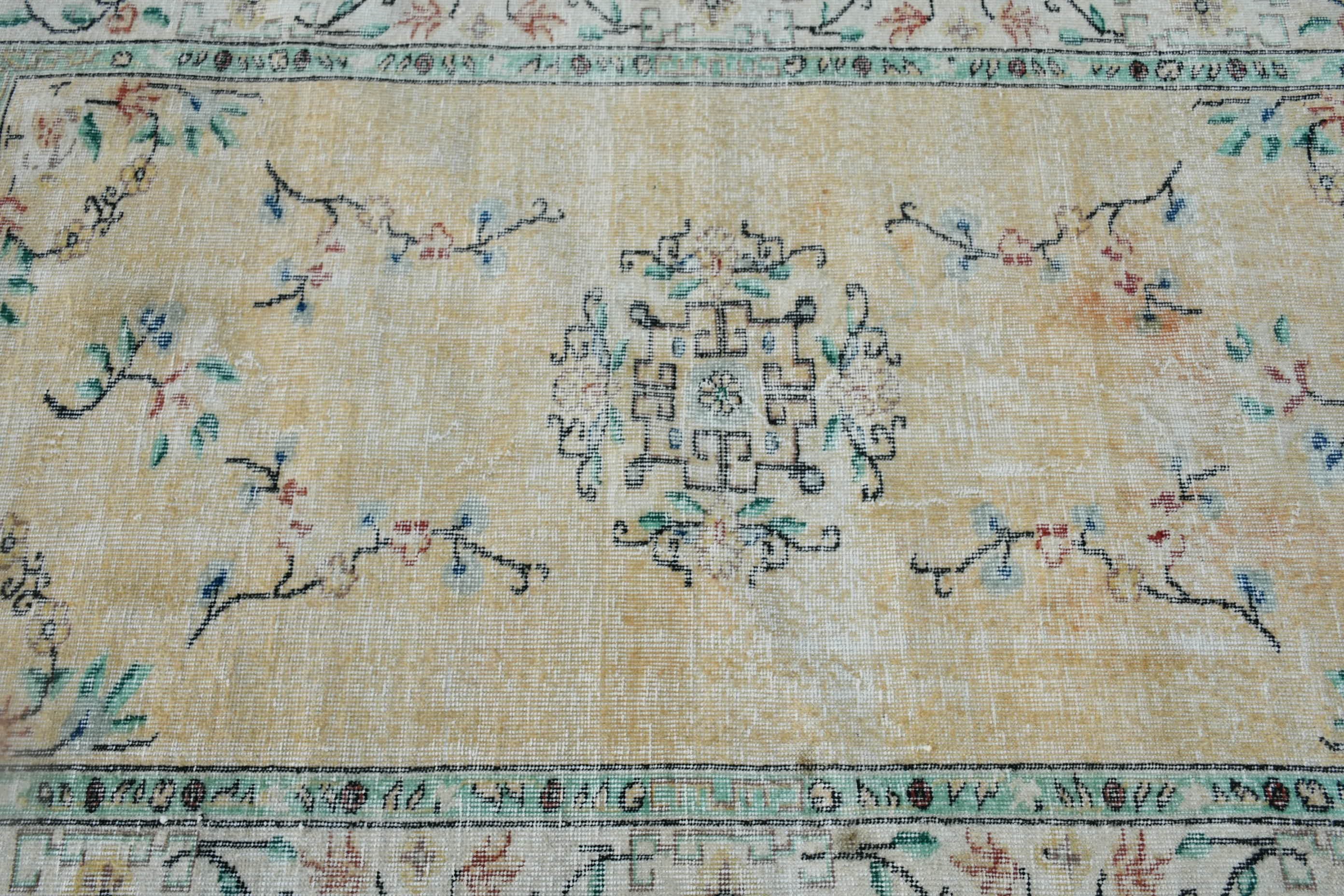 Turkey Rug, Floor Rugs, Vintage Rug, Beige Antique Rug, Oriental Rug, Rugs for Bedroom, Dining Room Rugs, Turkish Rugs, 3.8x6.5 ft Area Rug