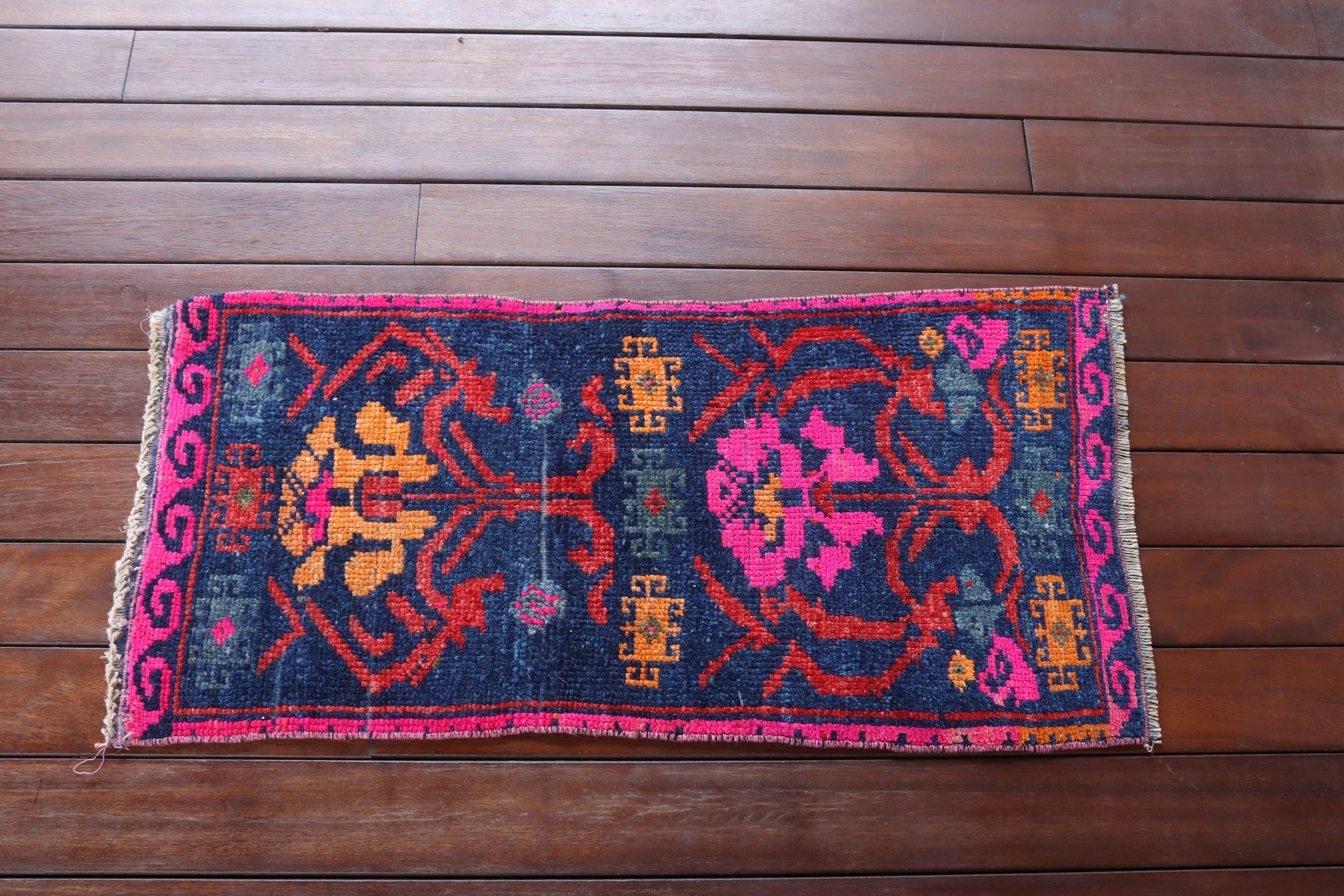 Vintage Rug, Pink Anatolian Rug, Oriental Rugs, Turkish Rug, 1.4x2.8 ft Small Rug, Bath Rugs, Cool Rugs, Rugs for Kitchen, Door Mat Rugs