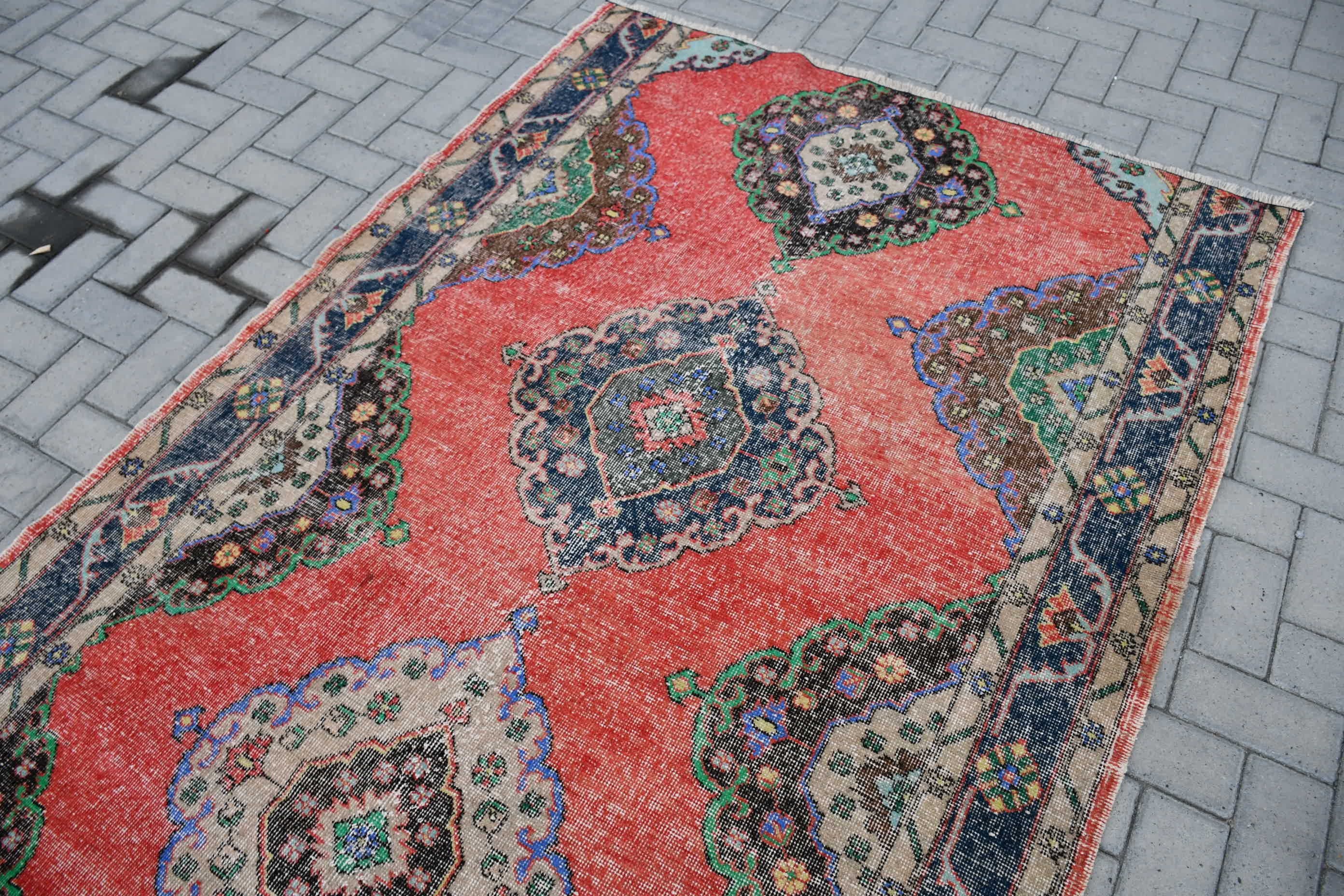 Salon Rug, Red Oushak Rug, Old Rugs, 4.7x11.1 ft Large Rug, Rugs for Salon, Antique Rug, Cool Rug, Turkish Rug, Bedroom Rug, Vintage Rugs