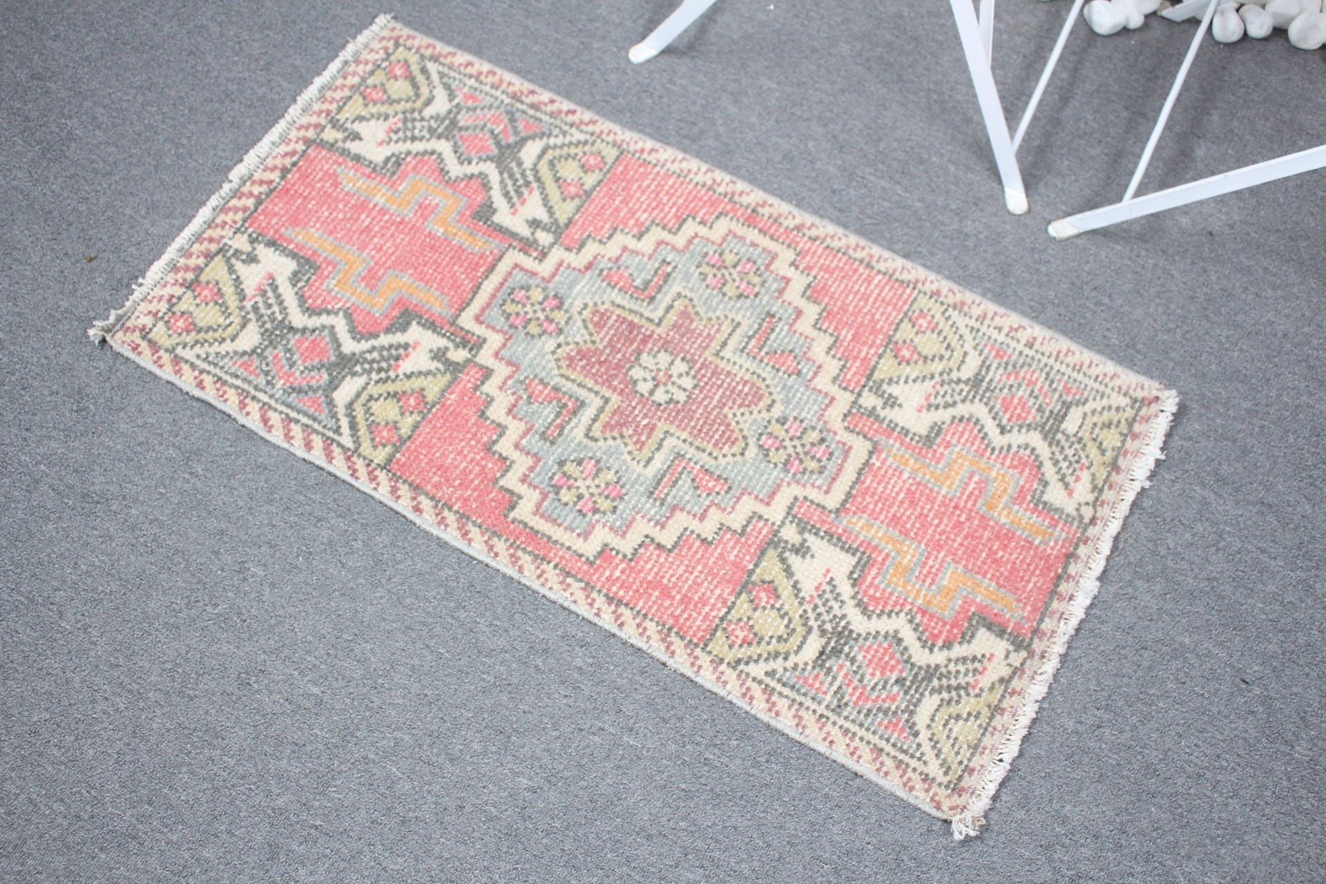 Pink Oushak Rug, Bedroom Rug, 1.6x3 ft Small Rugs, Rugs for Bath, Vintage Rug, Retro Rugs, Oushak Rug, Bath Rug, Turkish Rug