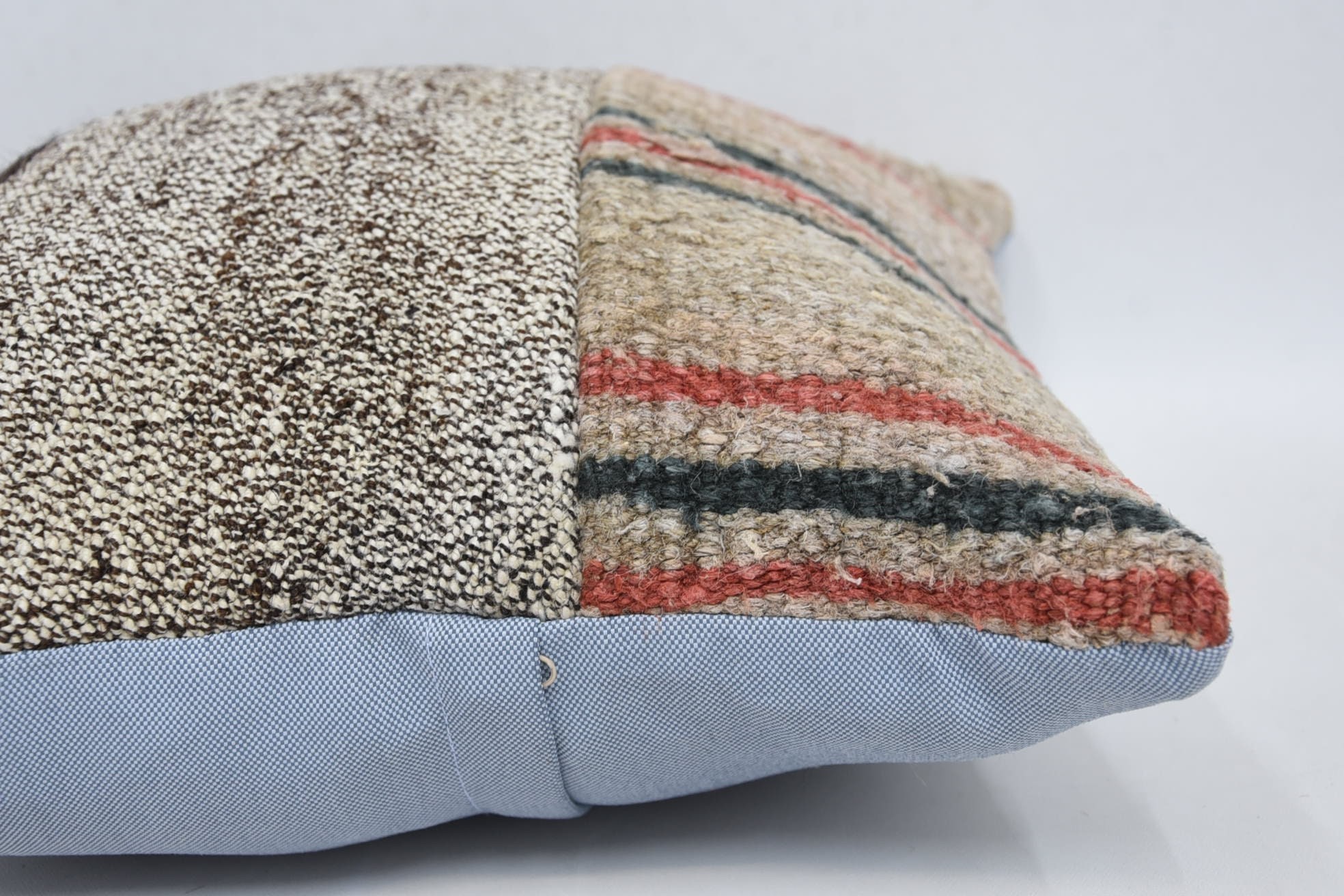 Bolster Throw Cushion Cover, Throw Kilim Pillow, Turkish Kilim Pillow, 16"x16" Beige Cushion Cover, Vintage Kilim Pillow