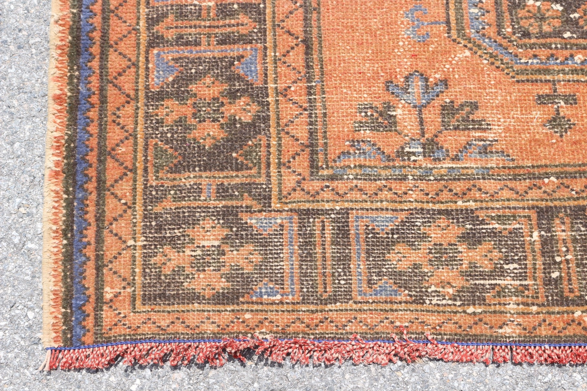 Vintage Halı, Ev Dekor Halısı, Yer Halısı, Oturma Odası Halısı, Salon Halıları, Türk Halısı, Mutfak Halıları, Turuncu Yün Halı, 4,7x10,7 ft Büyük Halılar