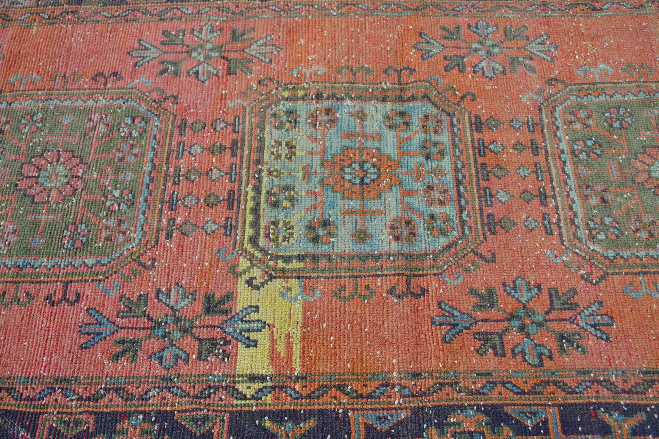 3.9x11 ft Runner Rugs, Home Decor Rug, Rugs for Hallway, Cool Rug, Natural Rug, Kitchen Rugs, Red Home Decor Rug, Vintage Rug, Turkish Rugs