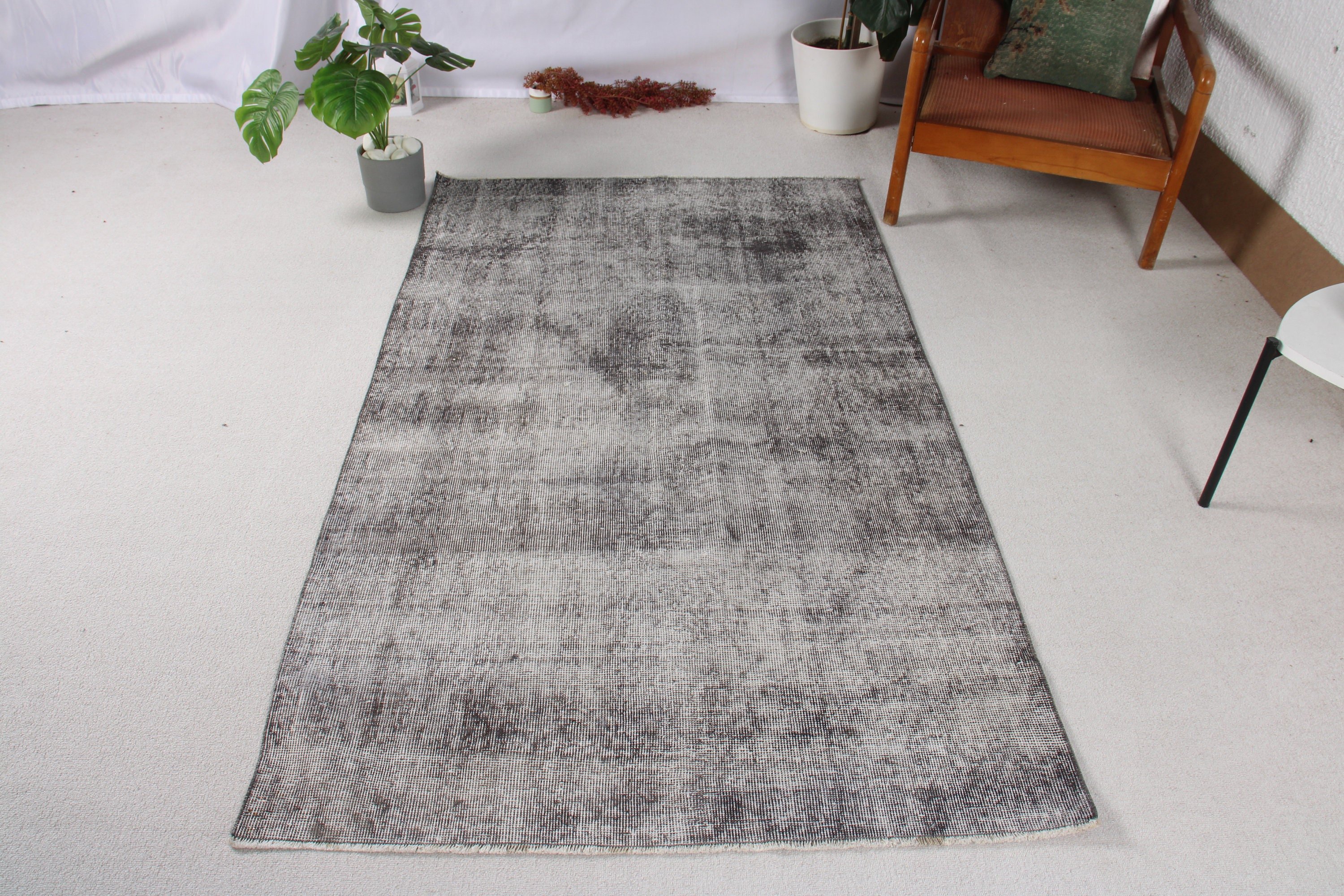 Gray Handwoven Rugs, 3.7x6.4 ft Accent Rugs, Entry Rug, Flatweave Rug, Turkish Rug, Neutral Rug, Rugs for Entry, Modern Rug, Vintage Rug