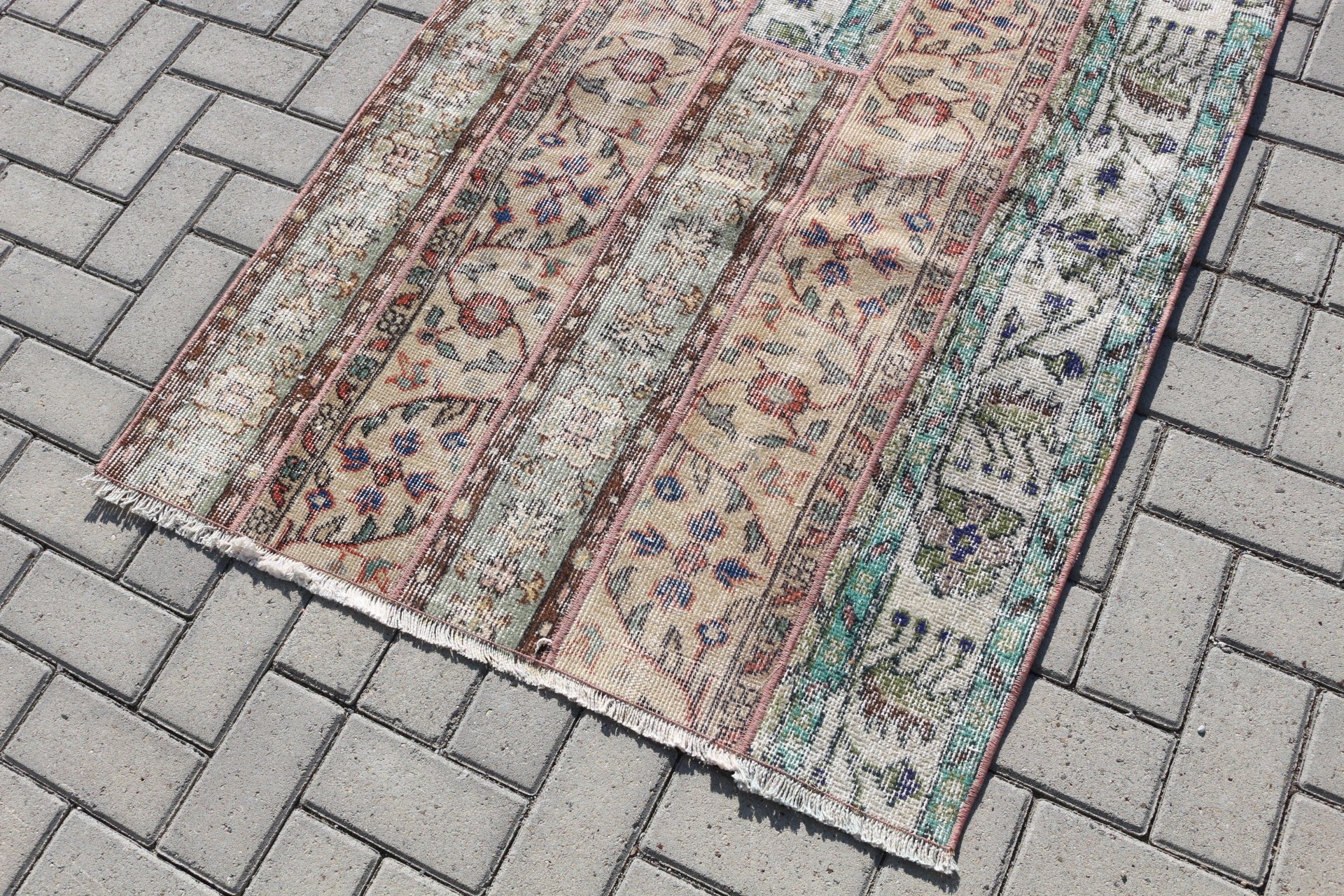 Turkish Rug, Anatolian Rug, Brown Oushak Rugs, Bright Rug, Vintage Rug, Bedroom Rugs, Kitchen Rugs, 3.2x4.1 ft Small Rugs