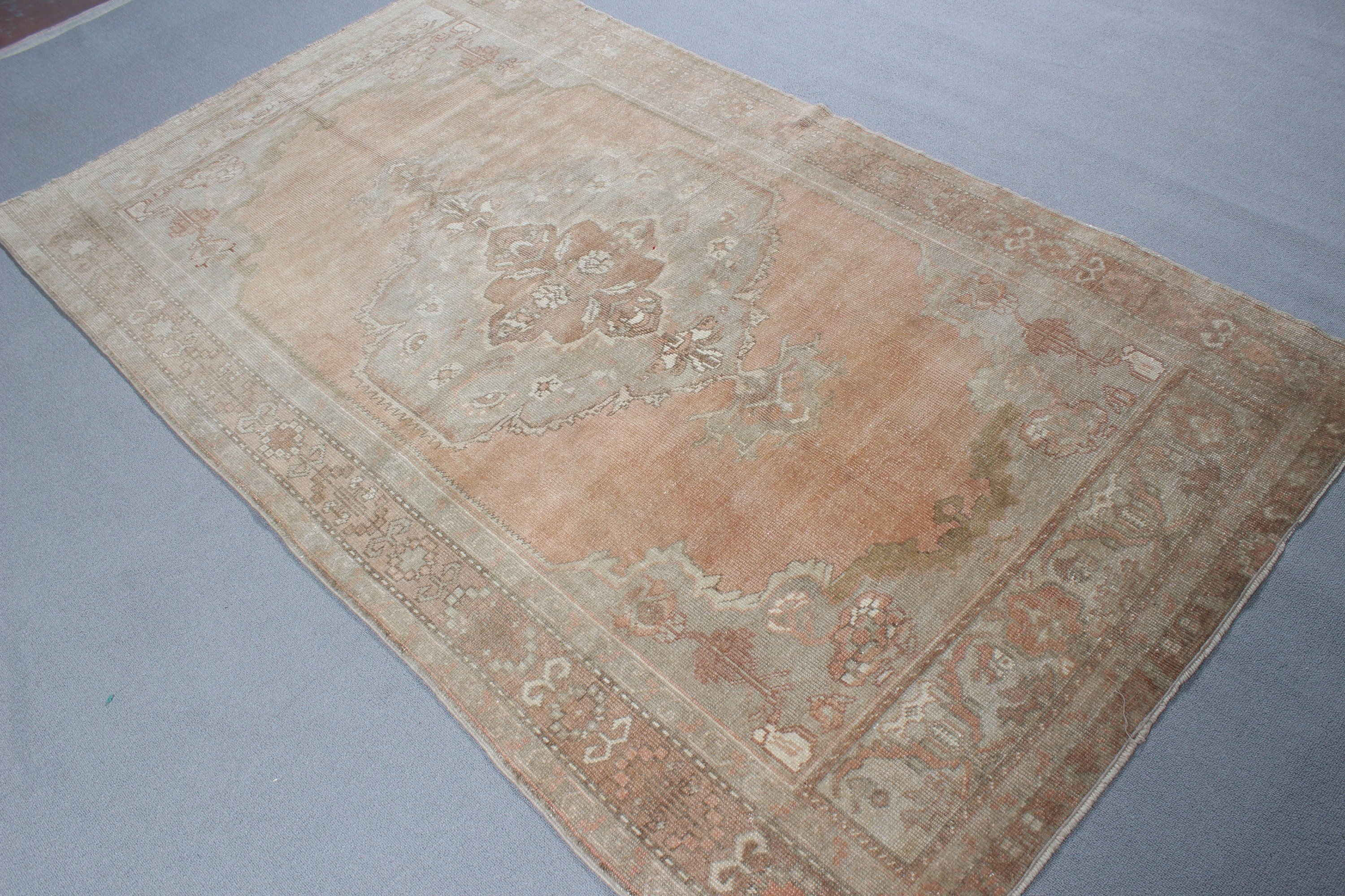 Oturma Odası Halısı, 4.3x7.4 ft Alan Halısı, Vintage Halı, Ev Dekor Halıları, Boho Halısı, Yatak Odası Halıları, Türk Halısı, Oryantal Halı, Kahverengi Ev Dekor Halısı