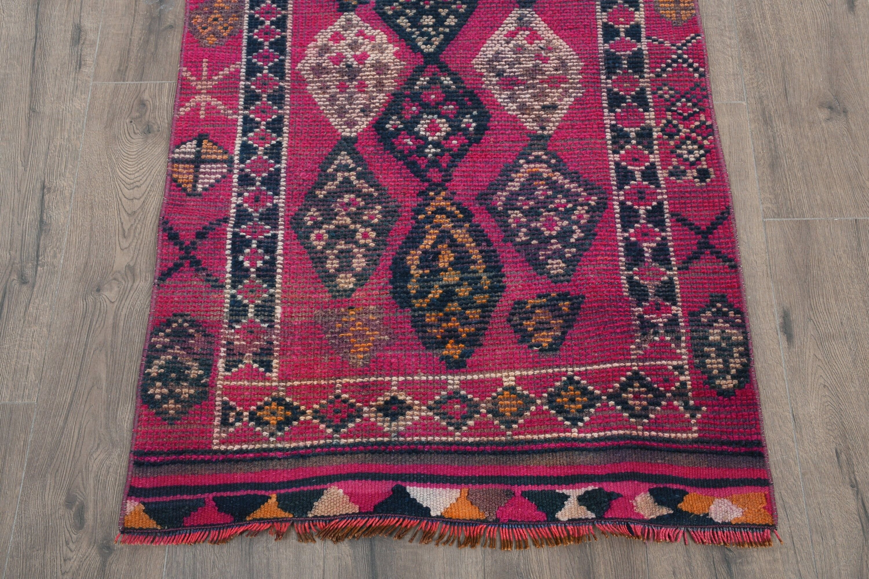 Pink Oushak Rug, Turkish Rug, Rugs for Kitchen, Home Decor Rug, Stair Rugs, Kitchen Rug, Vintage Rugs, 2.6x11 ft Runner Rugs