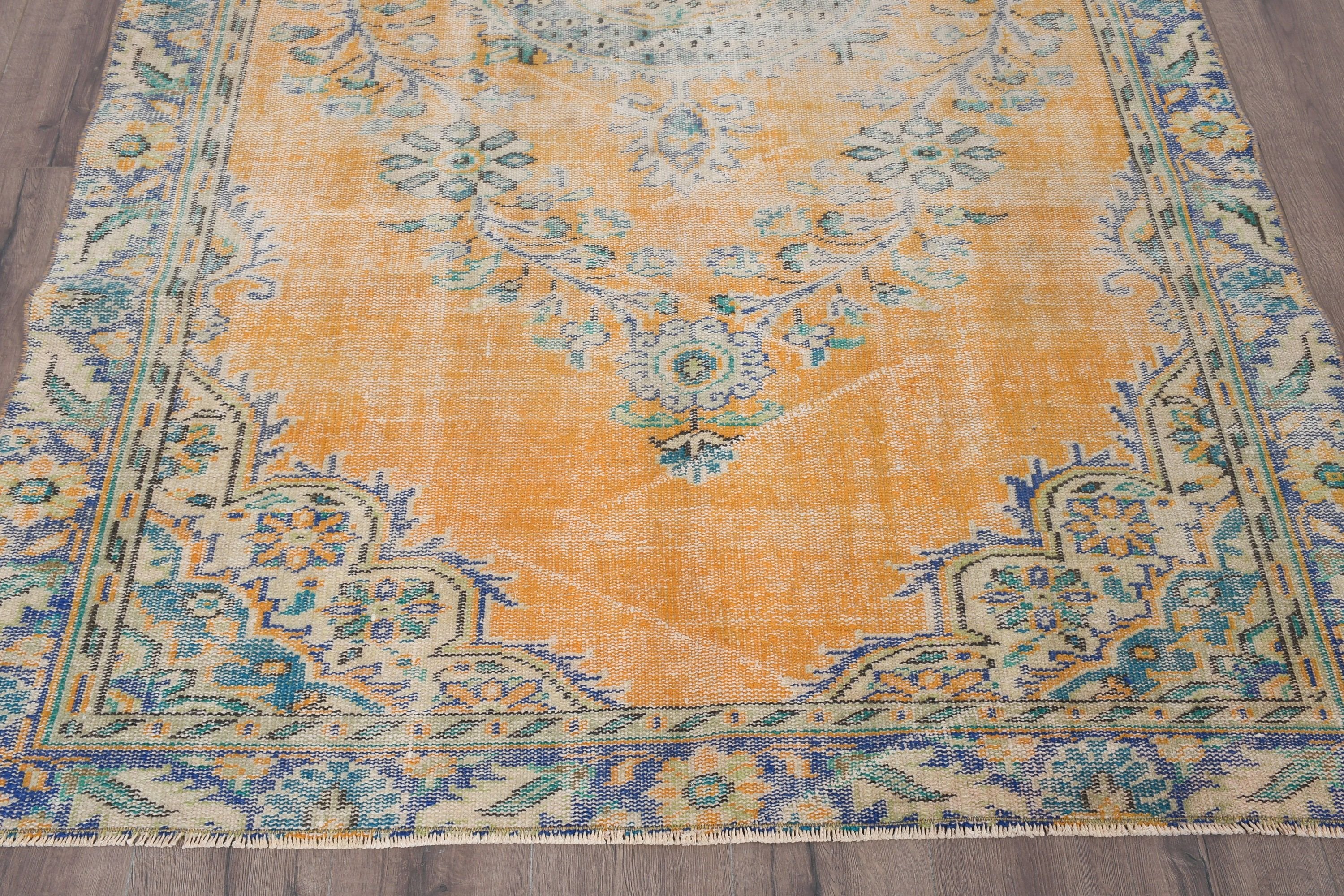 Turkish Rug, Moroccan Rug, Yellow Antique Rug, Anatolian Rugs, Dorm Rug, 5.2x8.5 ft Large Rug, Bedroom Rugs, Living Room Rug, Vintage Rug