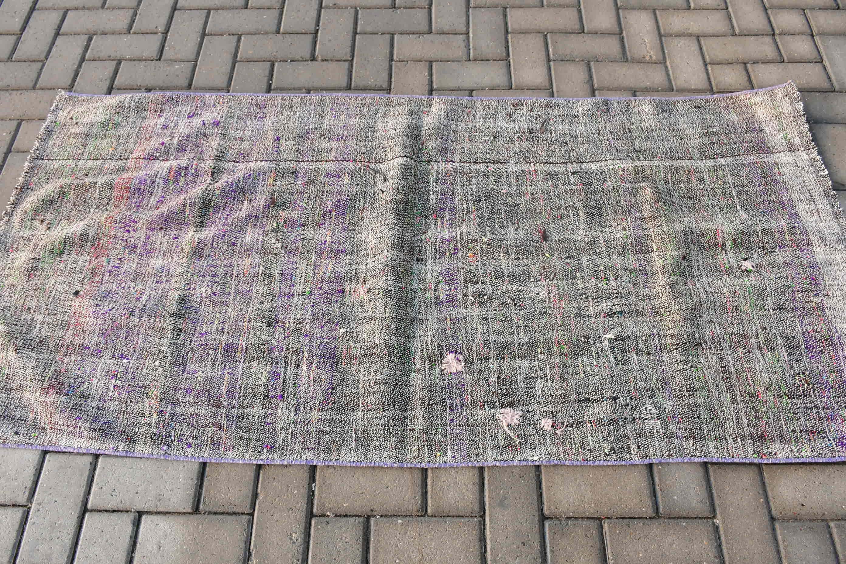 Bedroom Rugs, Vintage Rug, Entry Rug, Floor Rug, Rugs for Entry, Purple Oushak Rug, Turkish Rug, 3x6.1 ft Accent Rugs, Kitchen Rugs, Kilim