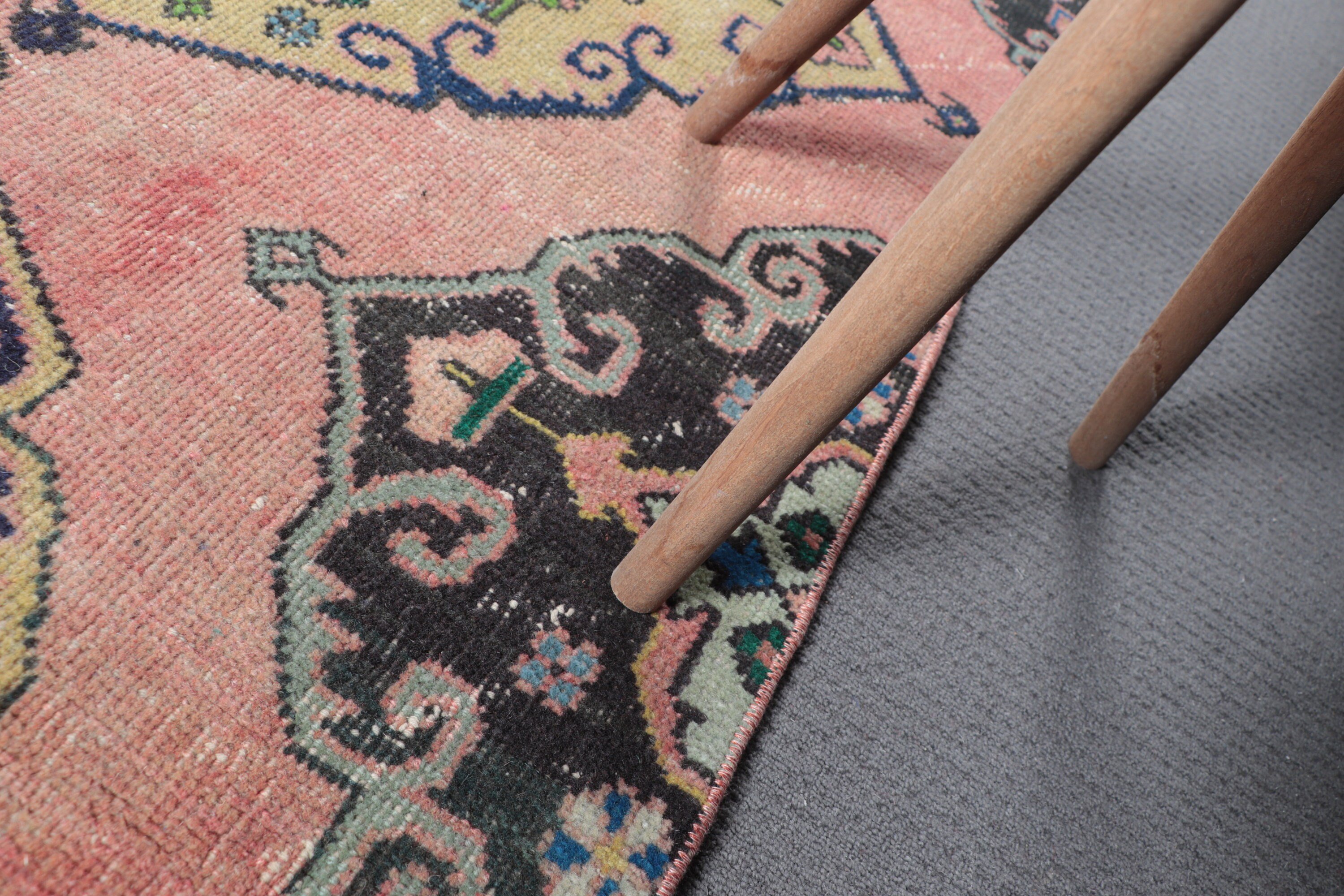 Moroccan Rug, 2.6x13.1 ft Runner Rug, Turkish Rugs, Pink Floor Rug, Cool Rugs, Stair Rug, Vintage Rug, Rugs for Corridor, Hallway Rug
