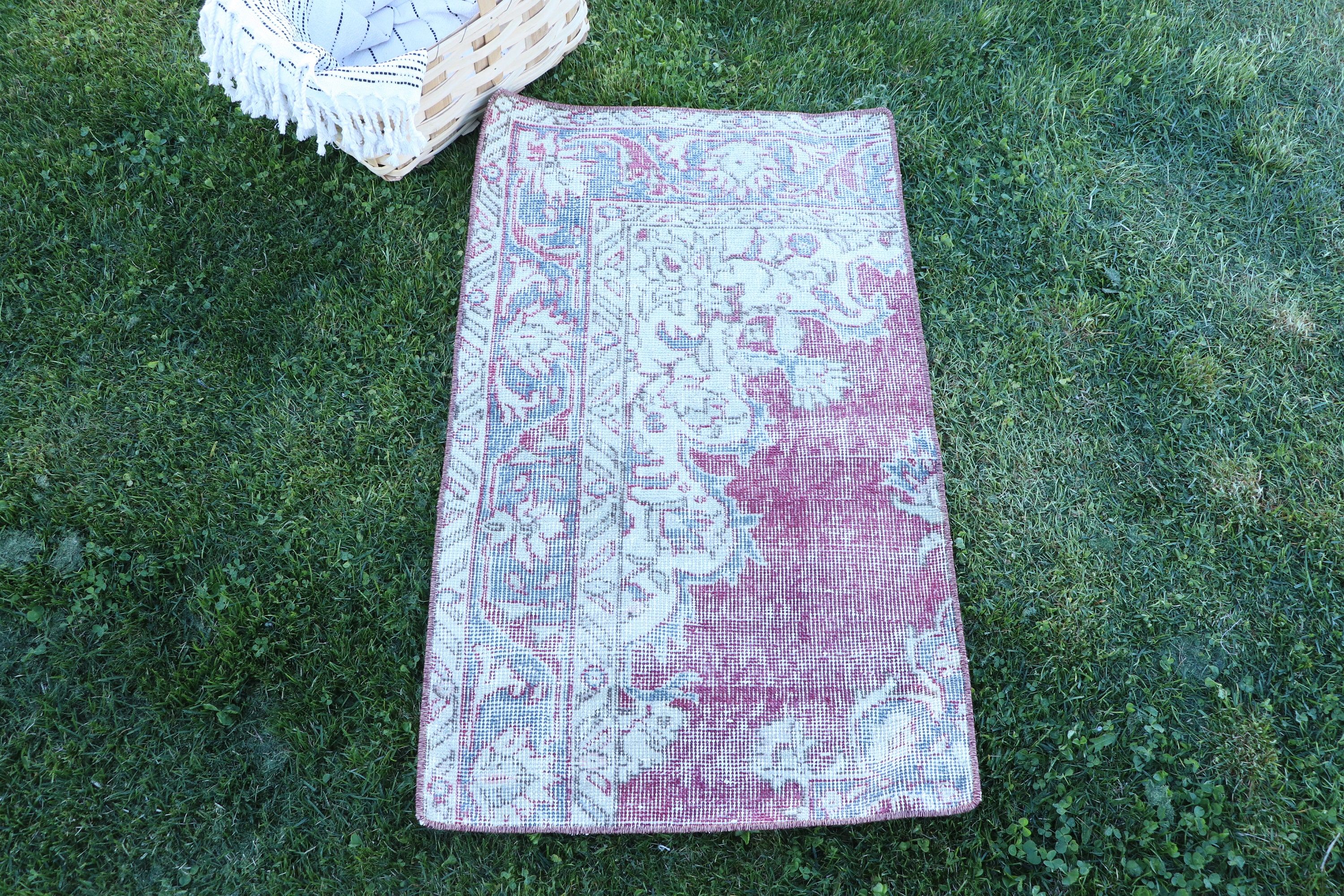 Vintage Rugs, Turkish Rugs, 1.7x2.8 ft Small Rug, Office Rug, Flatweave Rug, Oriental Rugs, Purple Statement Rug, Bathroom Rug, Car Mat Rug