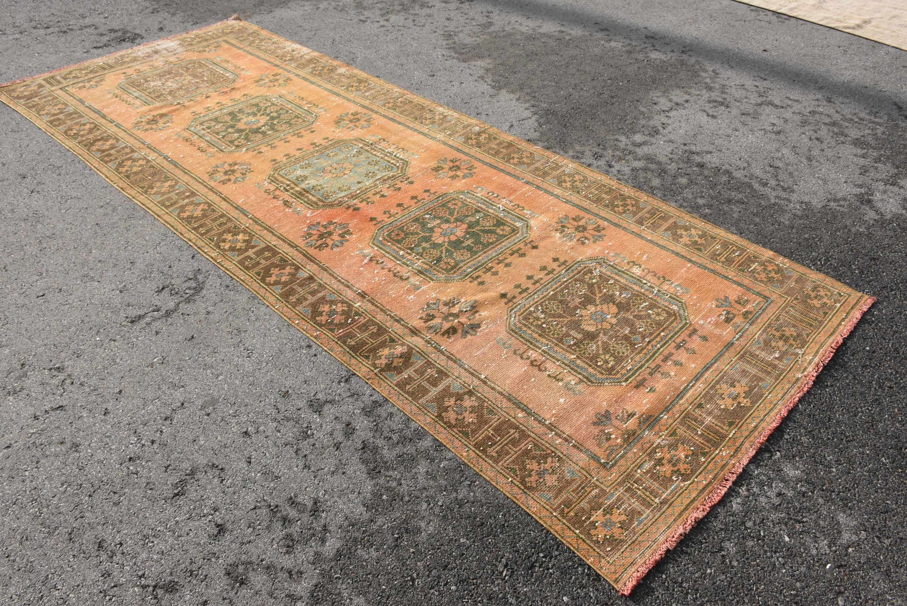 Red Moroccan Rugs, Corridor Rug, Turkish Rug, 4.4x11.2 ft Runner Rug, Hallway Rug, Vintage Rug, Antique Rugs, Kitchen Rug, Nomadic Rug