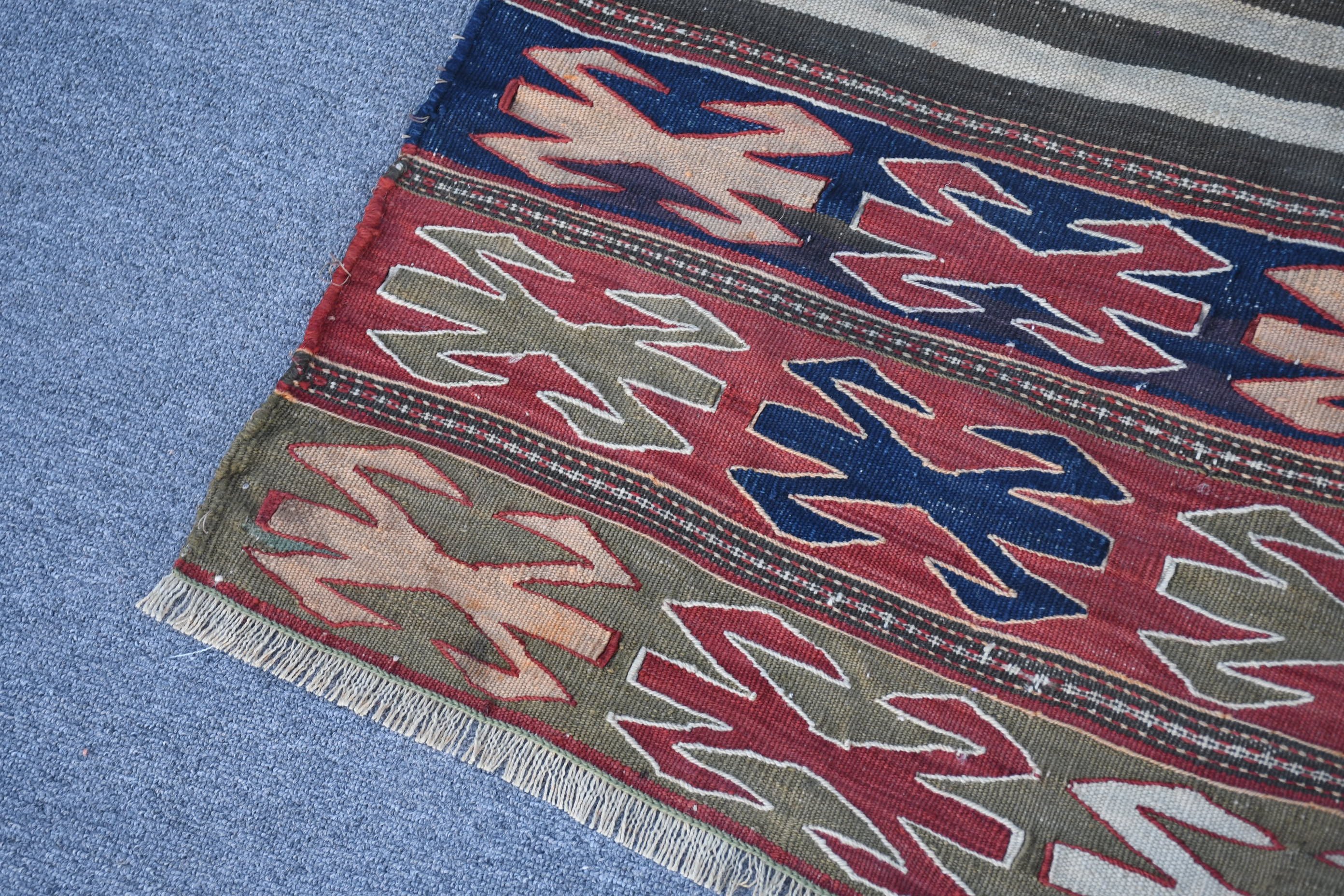 Paspas Kilim, Ev Kilim, Ev Kilim, Antik Kilim, Kırmızı Fas Kilim, Nostaljik Kilim, Ev Kilim, Giriş Kilim, 100x115 cm Küçük Kilim