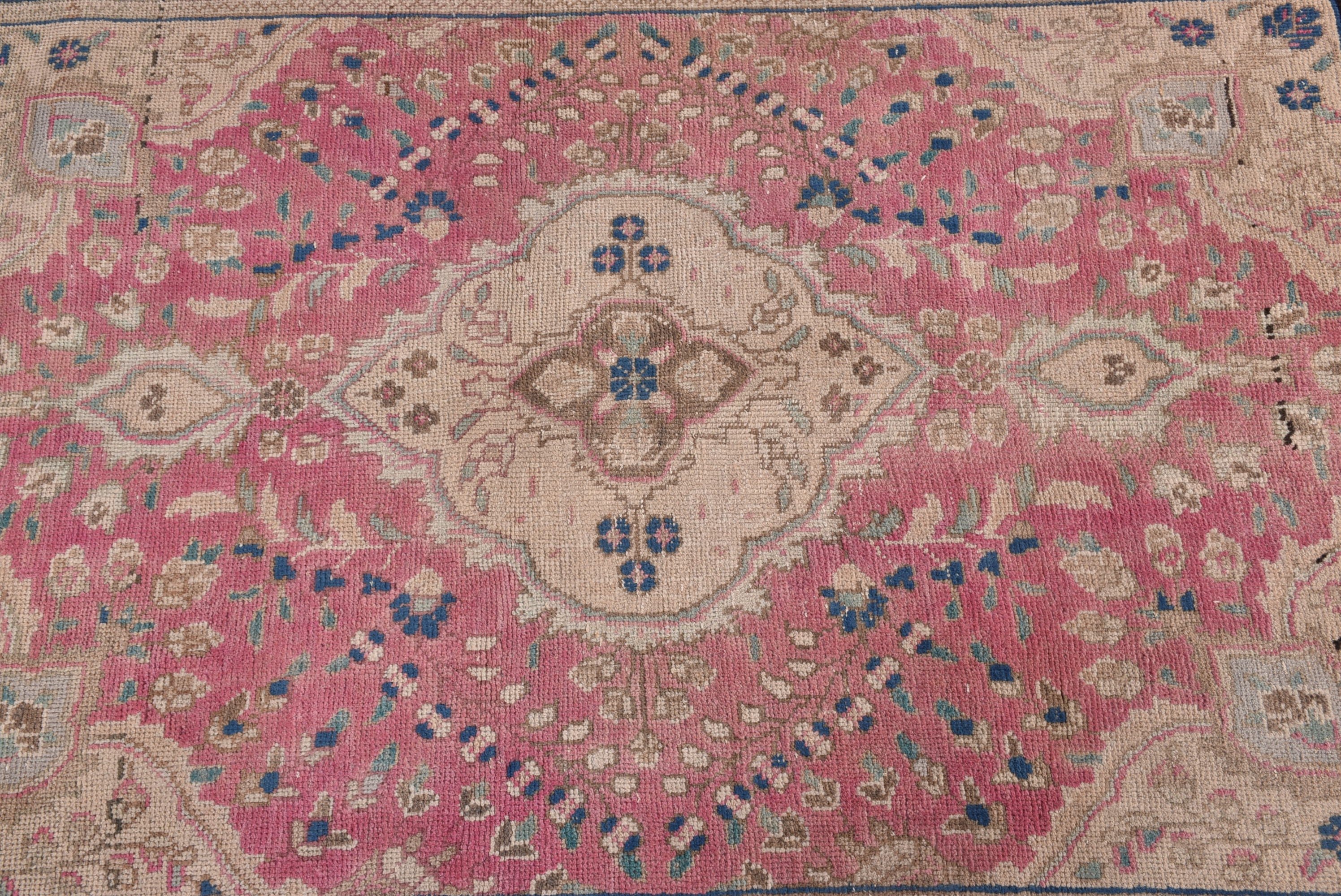 Türk Halısı, 3.2x4.9 ft Aksan Halısı, Pembe Boho Halıları, Giriş Halısı, Boho Vurgu Halısı, Yatak Odası Halıları, Modern Halılar, Vintage Halı, Giriş Yolu Halıları