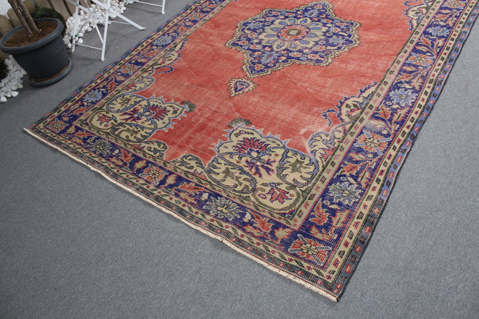 Dining Room Rug, Anatolian Rug, Cool Rug, Vintage Rug, Red Cool Rug, Bedroom Rug, Turkish Rug, 6.3x9.6 ft Large Rug, Rugs for Living Room