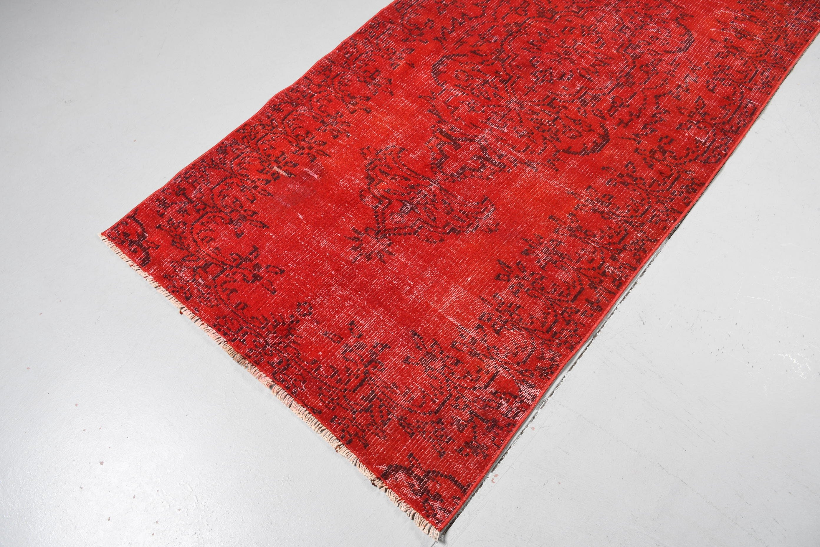 Rugs for Floor, Vintage Decor Rug, Bedroom Rug, Red  3.4x7.6 ft Area Rug, Kitchen Rug, Turkish Rug, Moroccan Rug, Vintage Rug