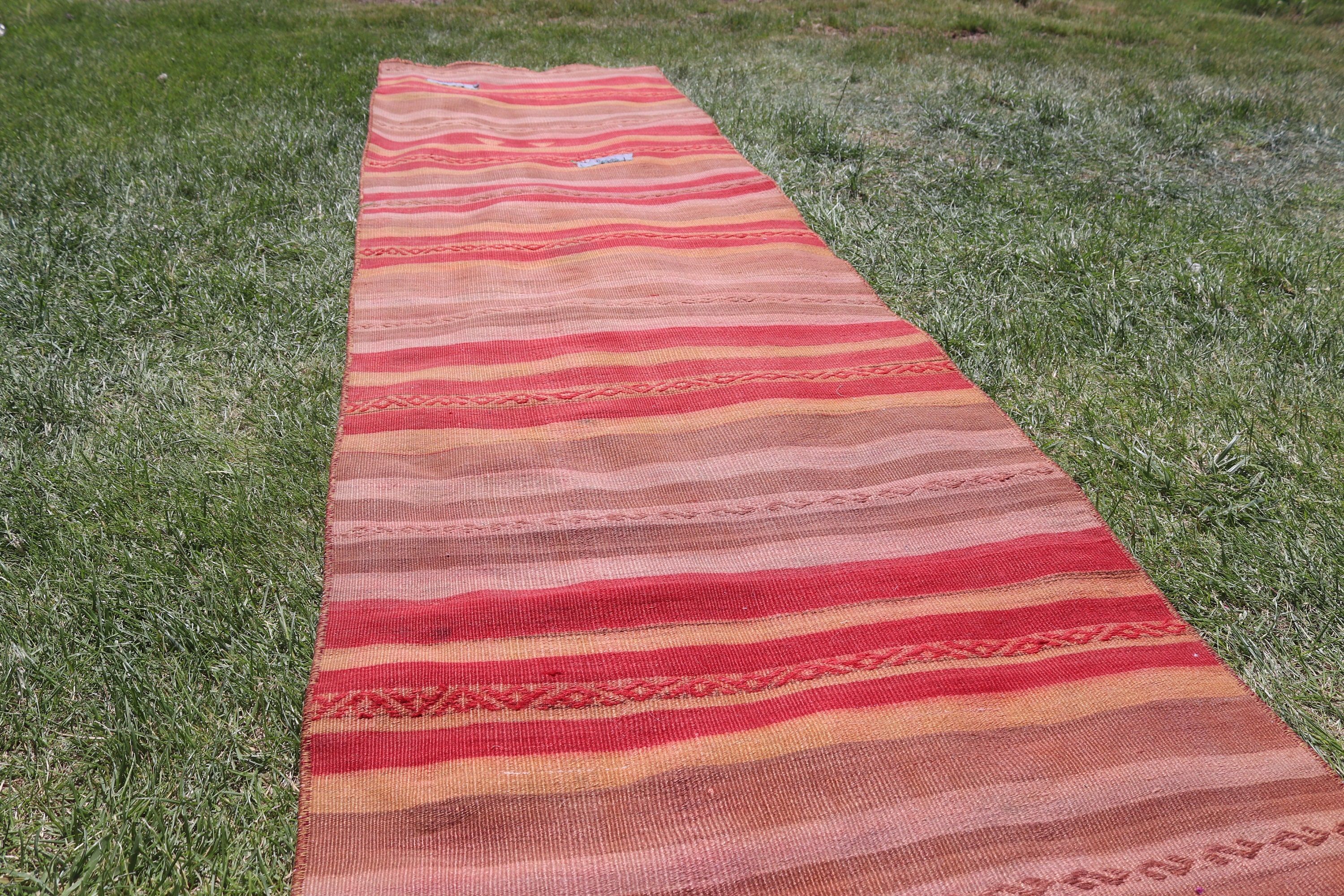 Red Bedroom Rugs, Kitchen Rug, Stair Rugs, Luxury Rug, Geometric Rugs, Kilim, Turkish Rug, 2.2x9 ft Runner Rug, Vintage Rugs, Aztec Rug