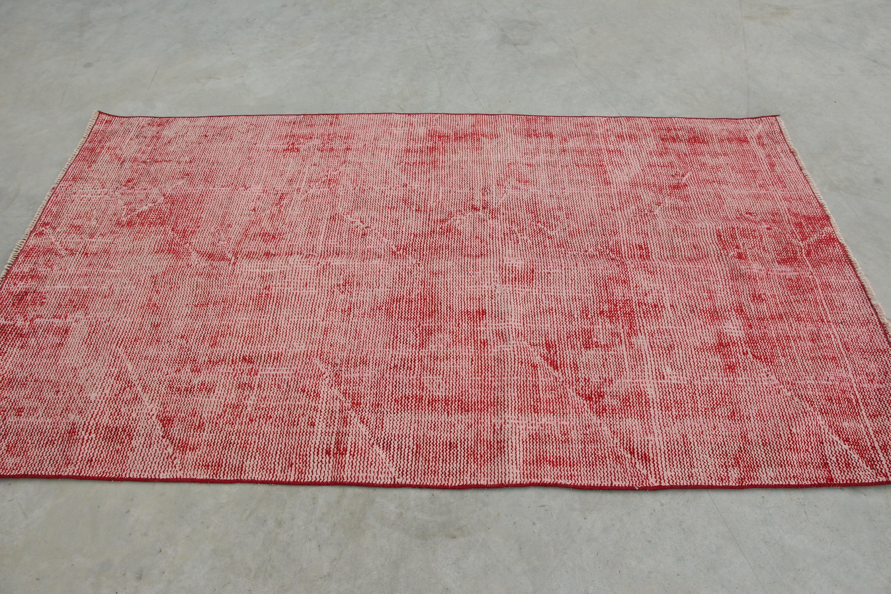 Vintage Rug, Moroccan Rug, Red Oushak Rug, Bedroom Rugs, Dining Room Rug, Antique Rug, Decorative Rug, Turkish Rugs, 3.9x6.8 ft Area Rugs