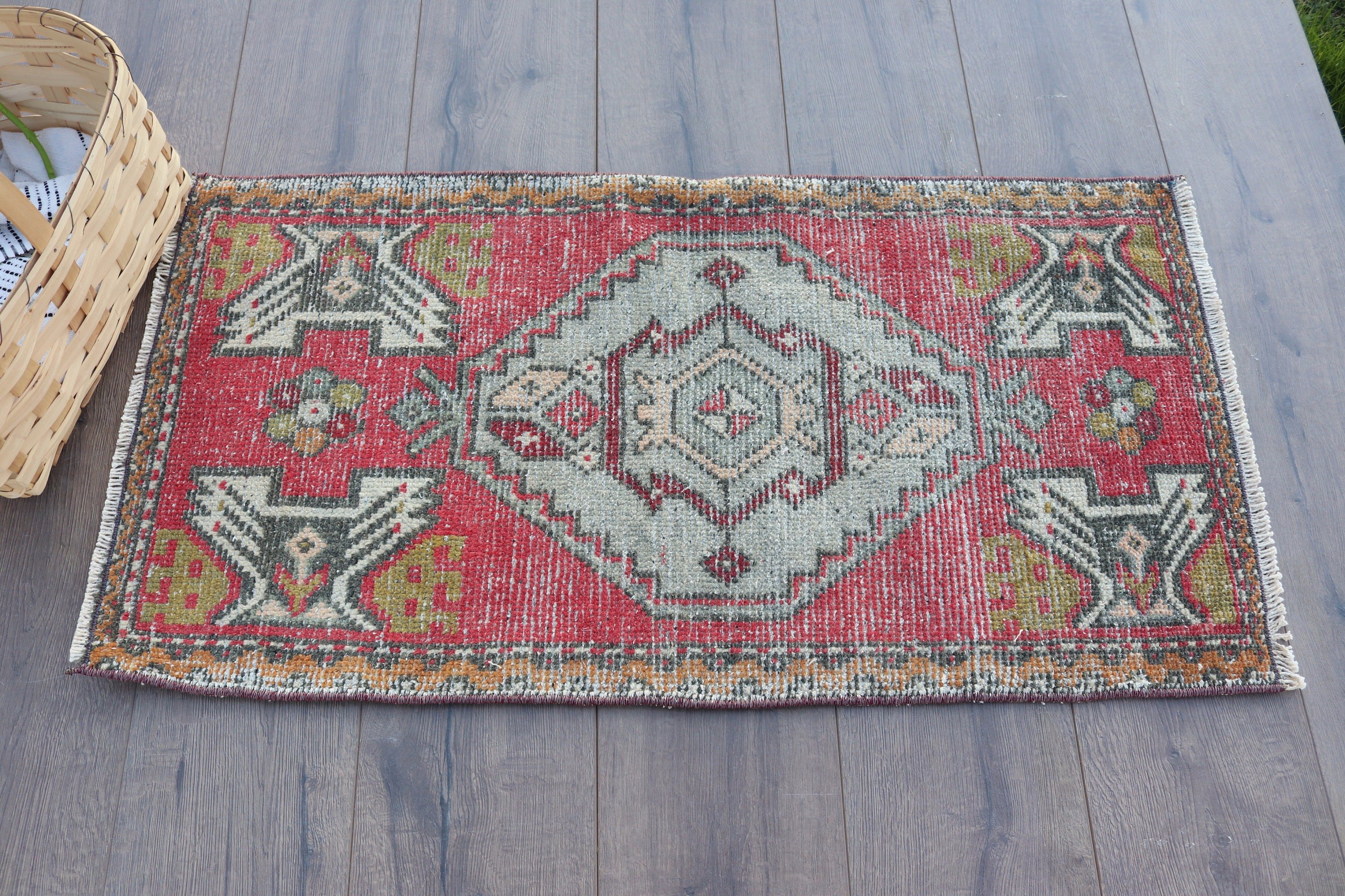 Turkish Rugs, Moroccan Rug, Cool Rug, Door Mat Rugs, Bath Rugs, Red Bedroom Rugs, 1.6x3.2 ft Small Rugs, Vintage Rugs, Rugs for Nursery