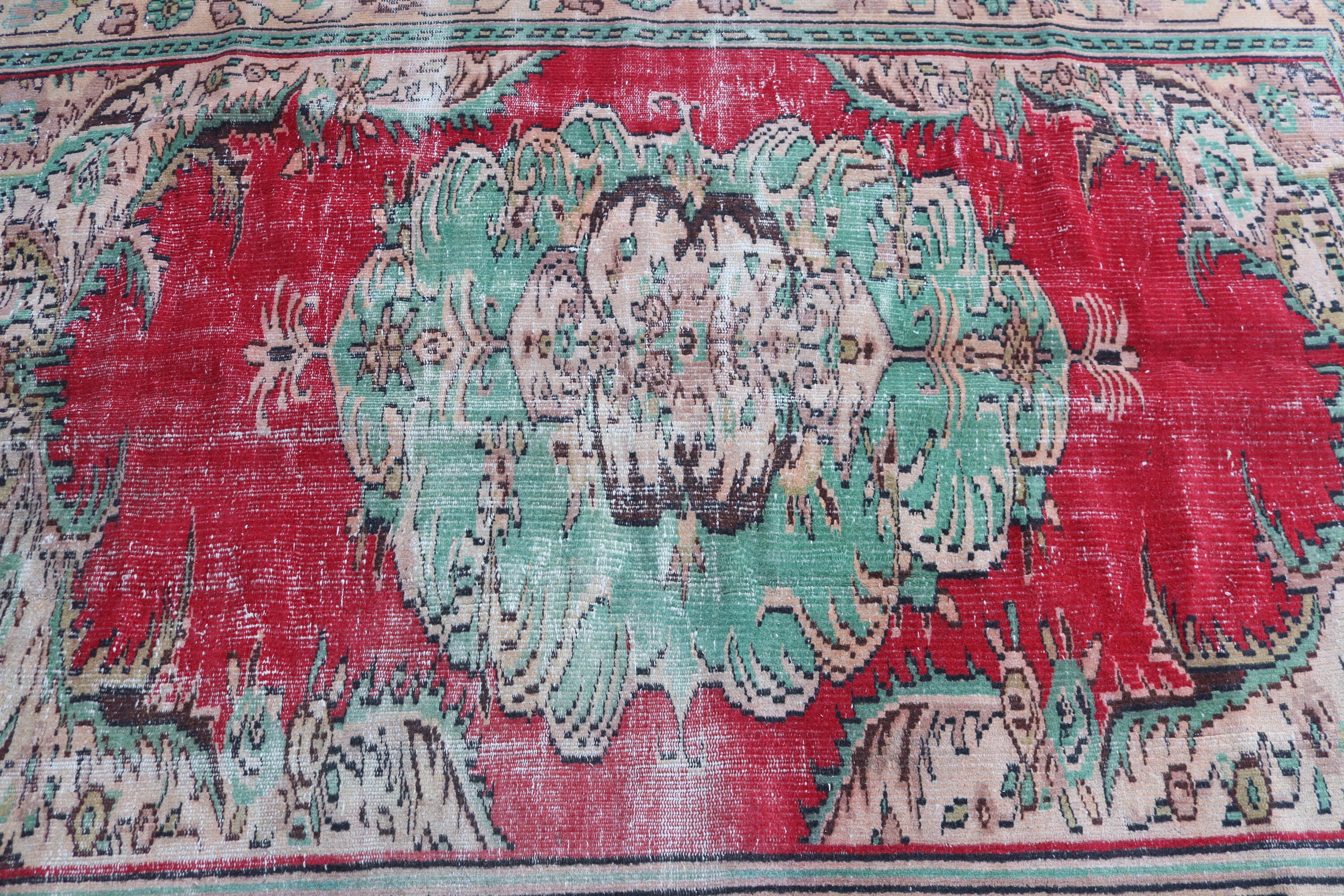 Türk Halıları, Vintage Halı, Kırmızı Fas Halısı, Anadolu Halısı, Büyük Oushak Halıları, Yer Halısı, Büyük Boho Halıları, 5.4x8 ft Büyük Halı