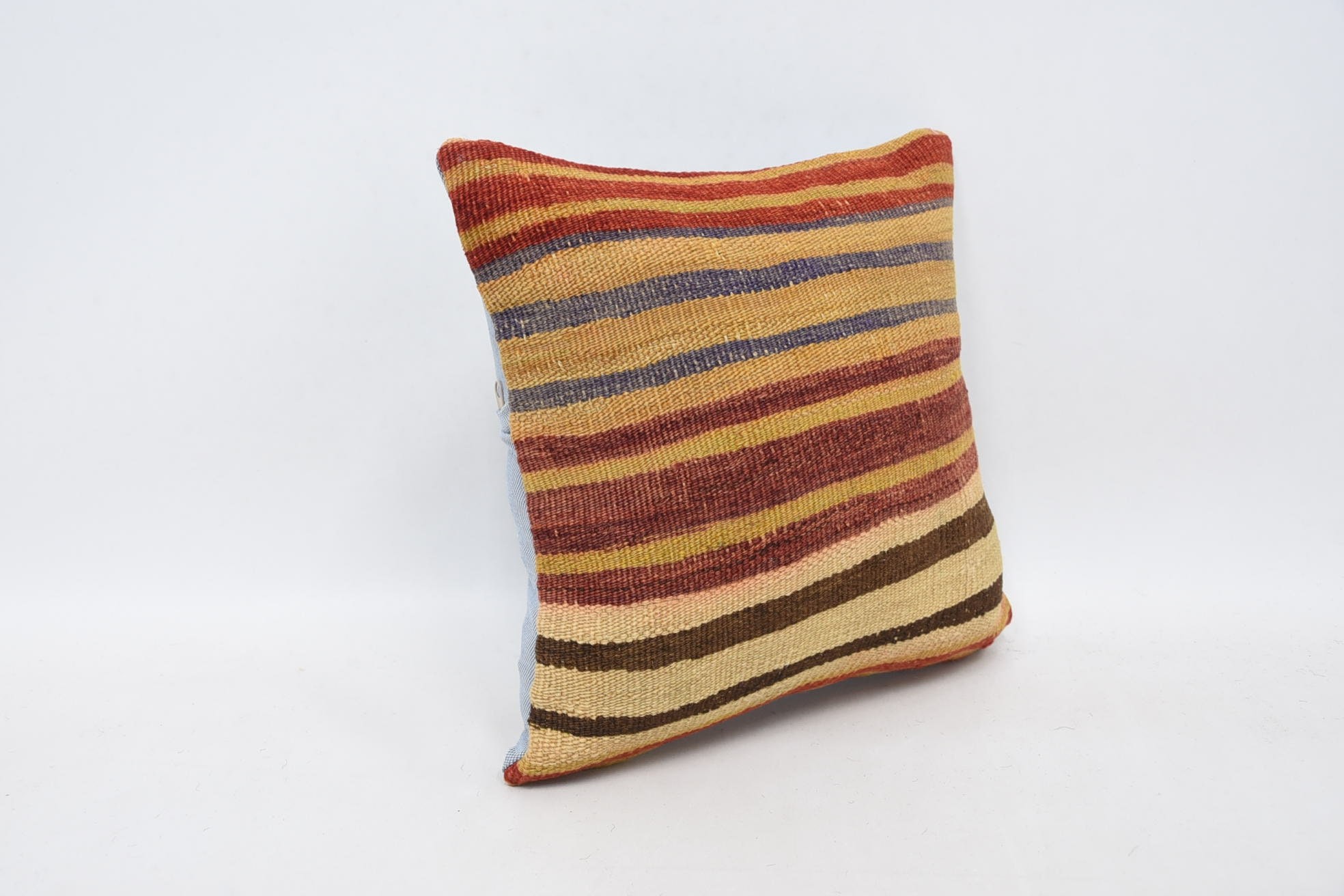 Designer Throw Cushion Cover, Kilim Pillow Cover, Vintage Kilim Pillow, Pillow for Couch, 12"x12" Red Pillow, Pastel Pillow Case