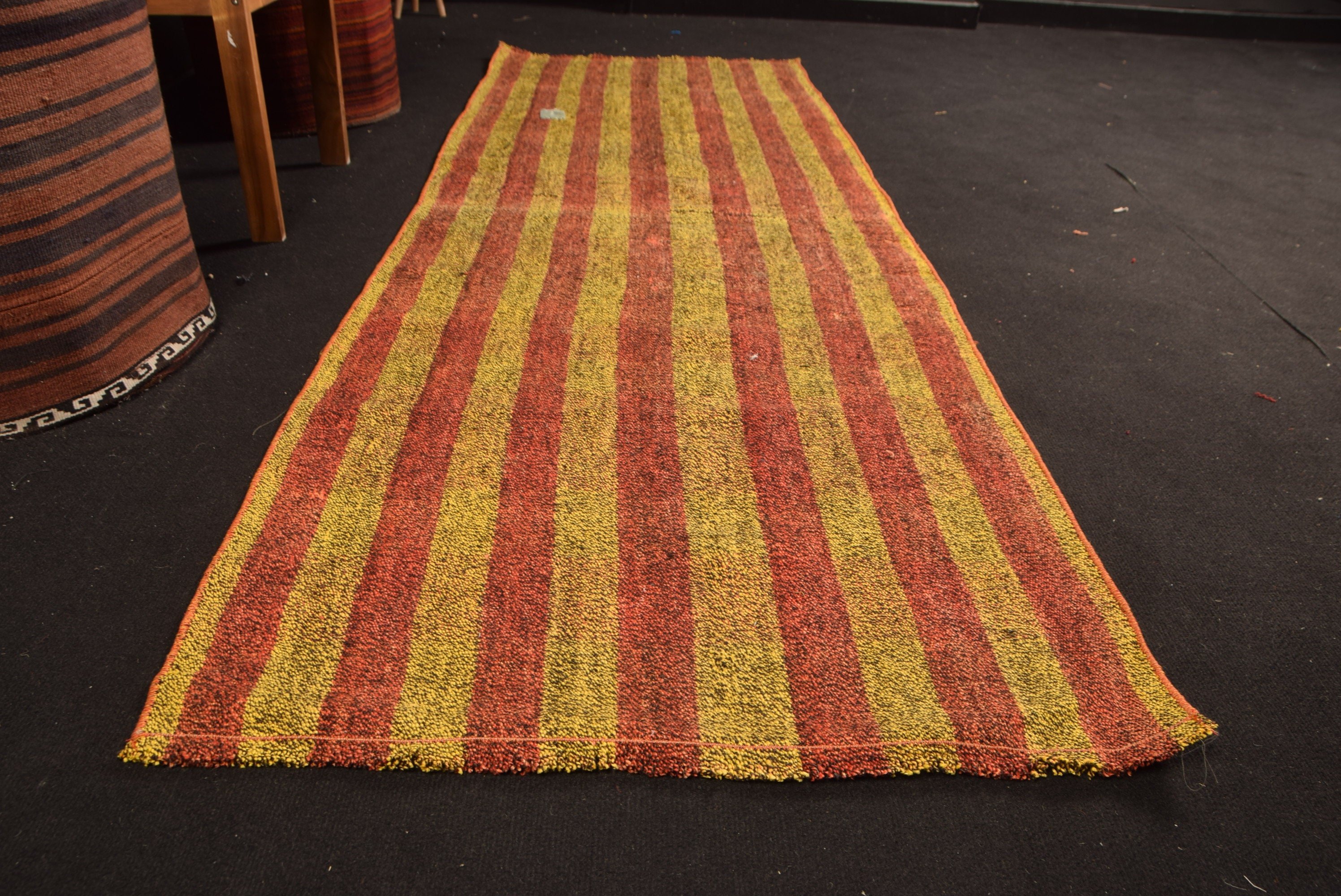 Kitchen Rug, 2.7x7.5 ft Runner Rug, Art Rug, Bedroom Rugs, Yellow Cool Rugs, Vintage Rug, Kilim, Hallway Rug, Turkish Rugs