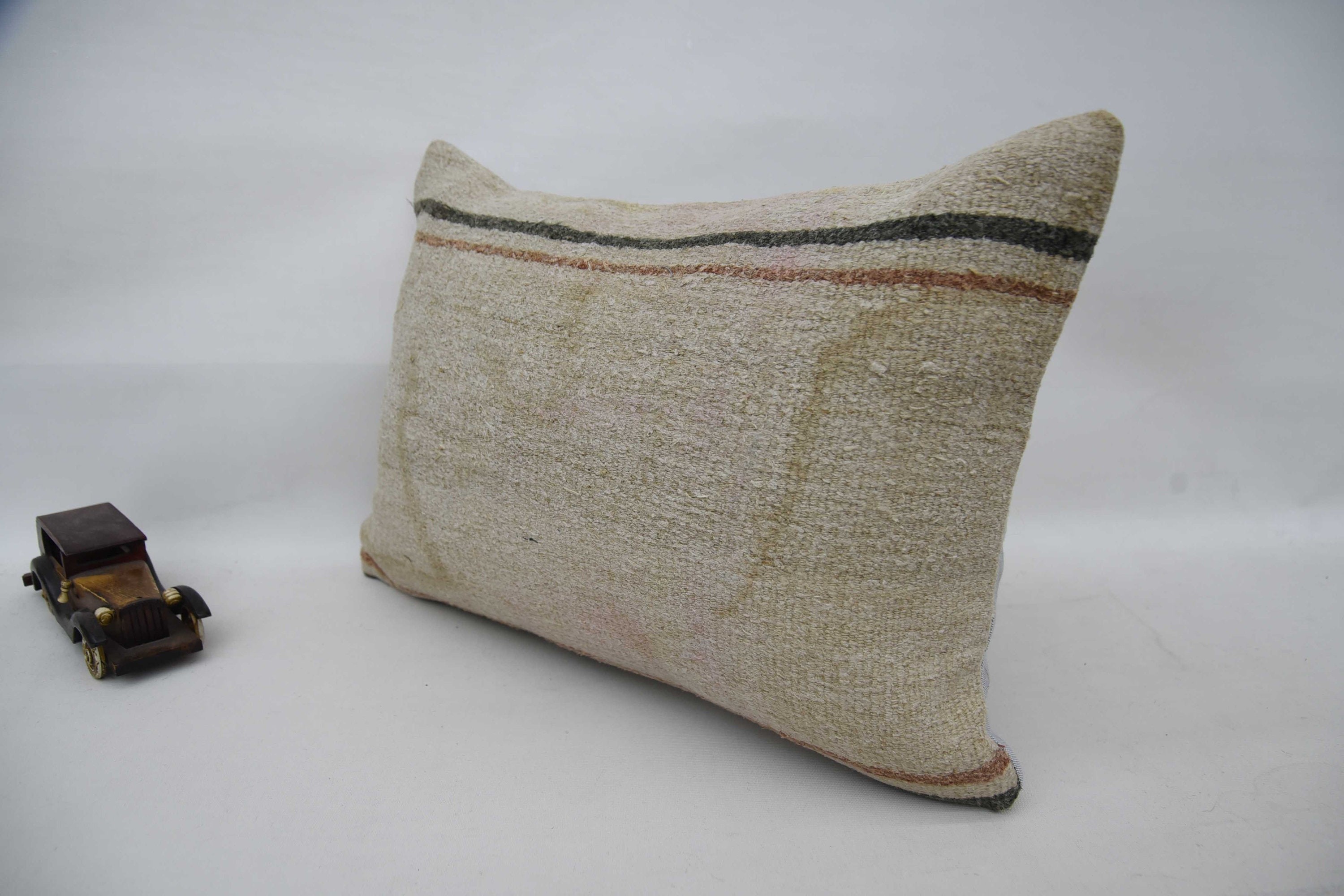 16"x24" Beige Cushion Case, Turkish Kilim Pillow, Decorative Cushion Cover, Kilim Pillow Cover, Pillow for Sofa, Pastel Cushion