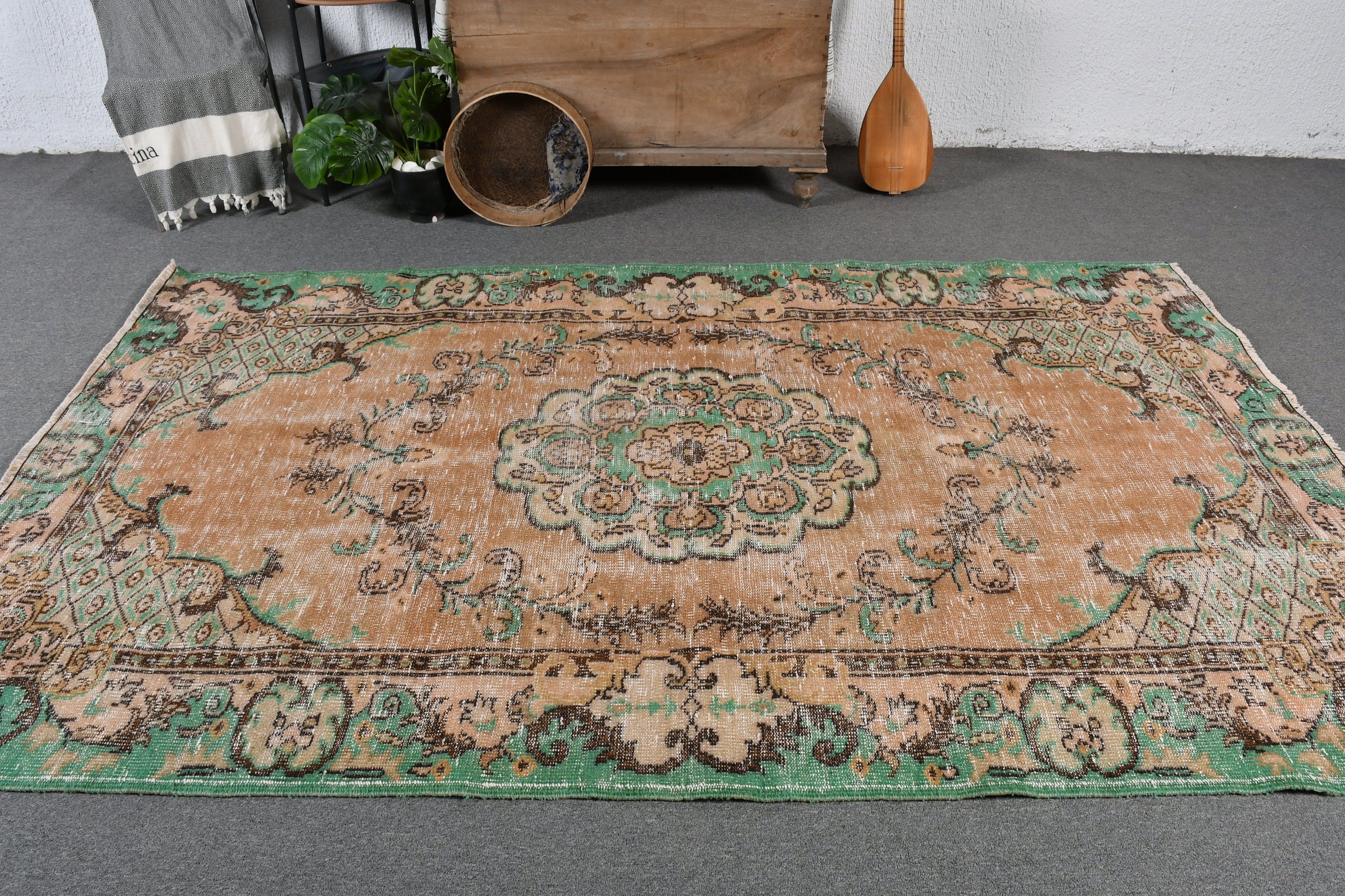 Kitchen Rug, Brown Bedroom Rug, Home Decor Rug, 5.4x8.8 ft Large Rug, Dining Room Rug, Turkish Rug, Old Rug, Living Room Rugs, Vintage Rugs