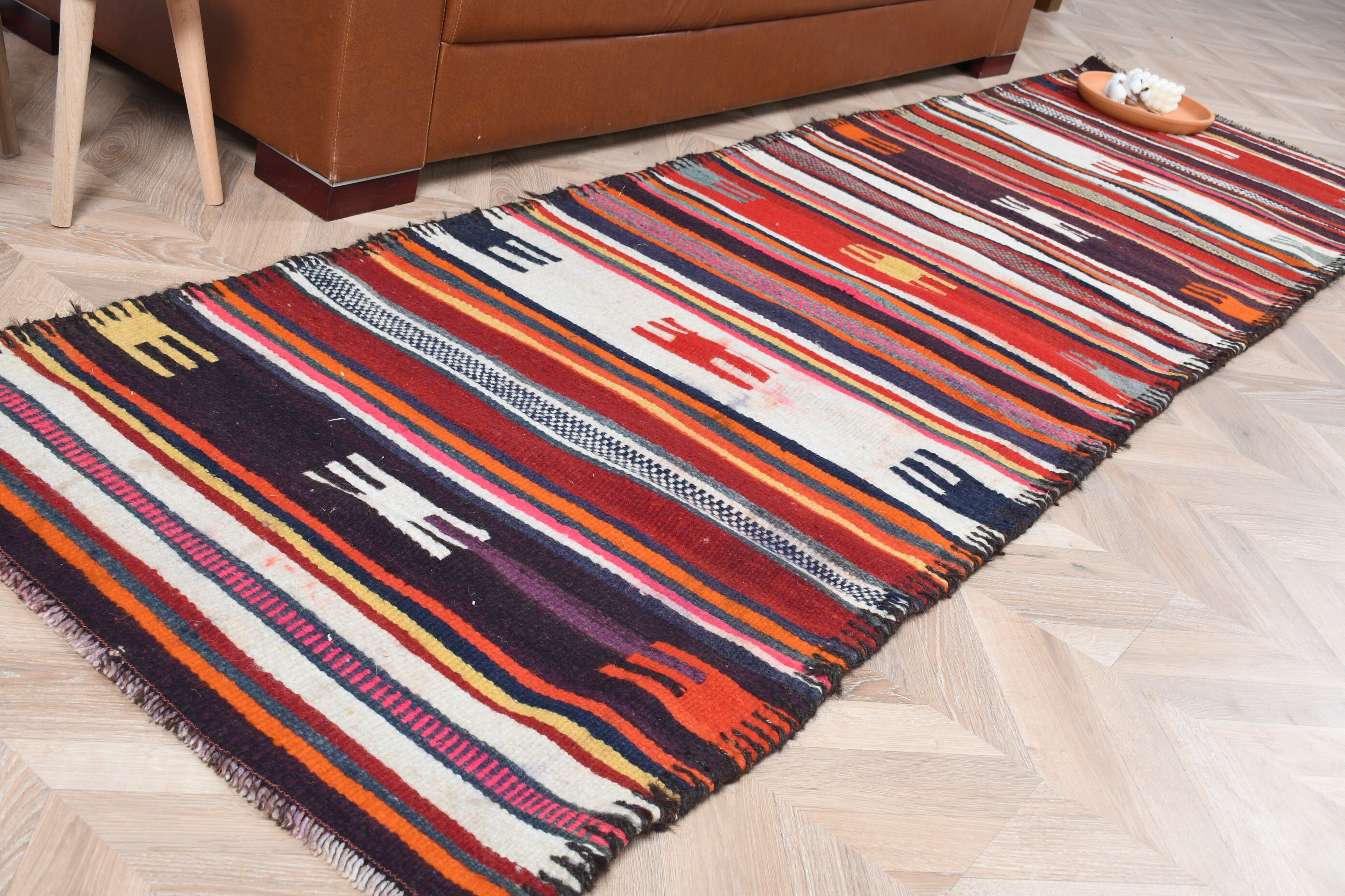 Oushak Rug, Vintage Rug, Pale Rugs, Turkish Rugs, Rugs for Hallway, Stair Rug, Cool Rugs, 2.7x9.5 ft Runner Rug, Red Wool Rug, Custom Rugs