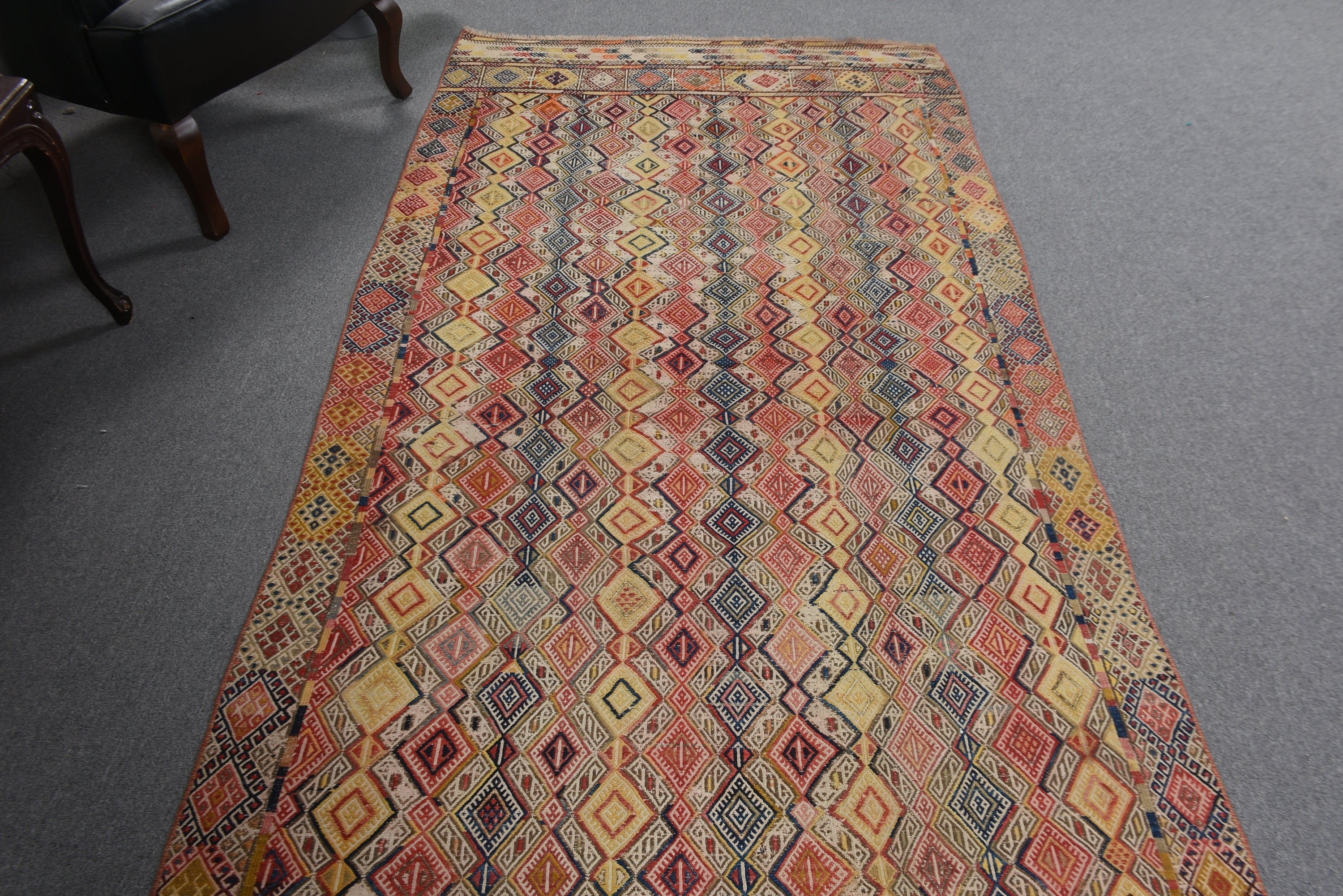 Kırmızı Antika Halılar, Büyük Oushak Halı, Vintage Halı, Lüks Halı, Türk Halıları, 4.3x10 ft Büyük Halılar, Anadolu Halıları, Salon Halısı, Oushak Halısı