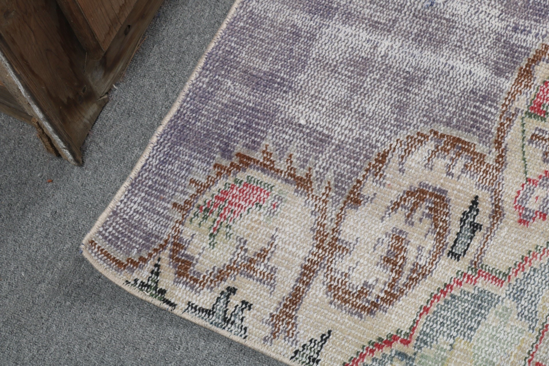 Purple Wool Rug, Vintage Rug, Turkish Rugs, Rugs for Small Area, Cool Rug, Antique Rugs, Kitchen Rugs, Small Area Rug, 2x3.6 ft Small Rugs