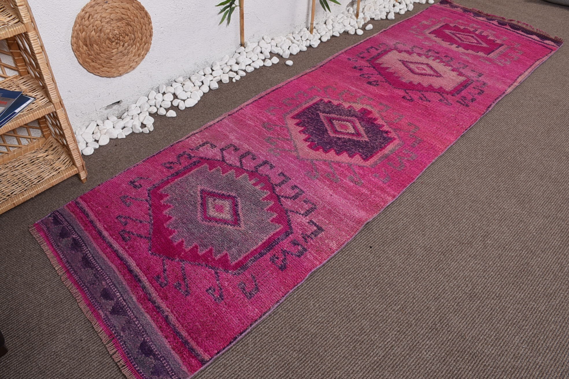 Neutral Turkish Rug, Bedroom Rug, Colorful Rug, Turkish Rug, Rugs for Kitchen, Vintage Rug, Boho Rug, 2.9x10.1 ft Runner Rugs, Corridor Rug