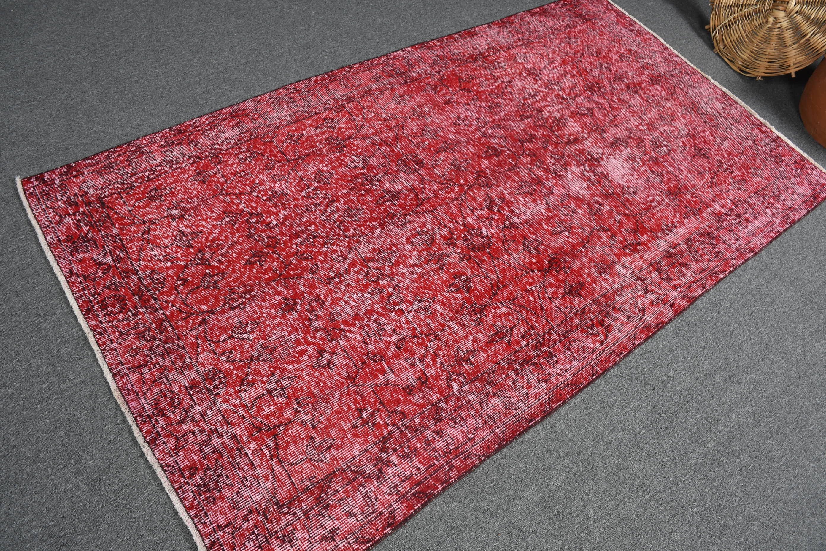 Outdoor Rug, Cool Rugs, Floor Rugs, Turkish Rugs, Moroccan Rug, 3.7x6.6 ft Area Rug, Vintage Rugs, Rugs for Kitchen, Red Bedroom Rug