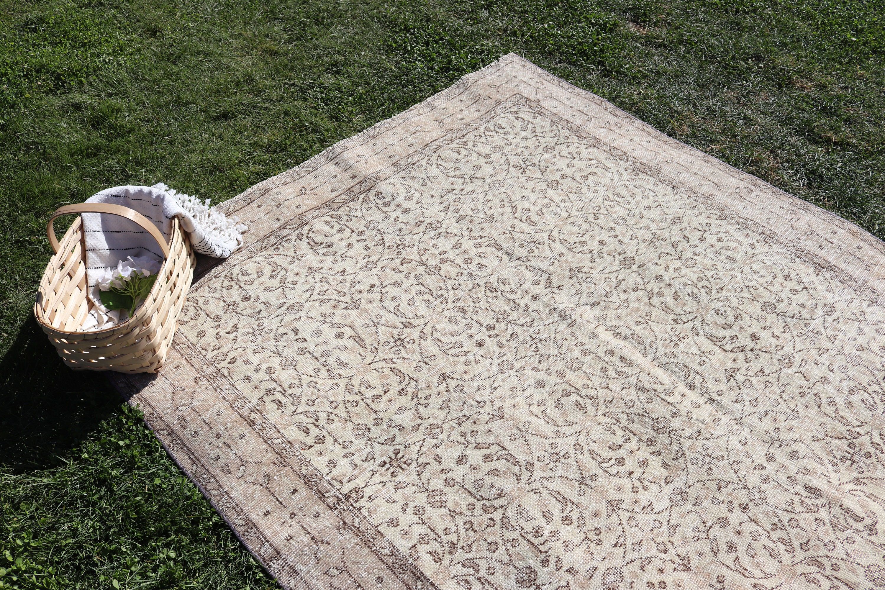 Large Oushak Rugs, Turkish Rug, Luxury Rug, 5.4x8.5 ft Large Rug, Beige Cool Rugs, Aztec Rug, Large Vintage Rug, Vintage Rug, Anatolian Rug