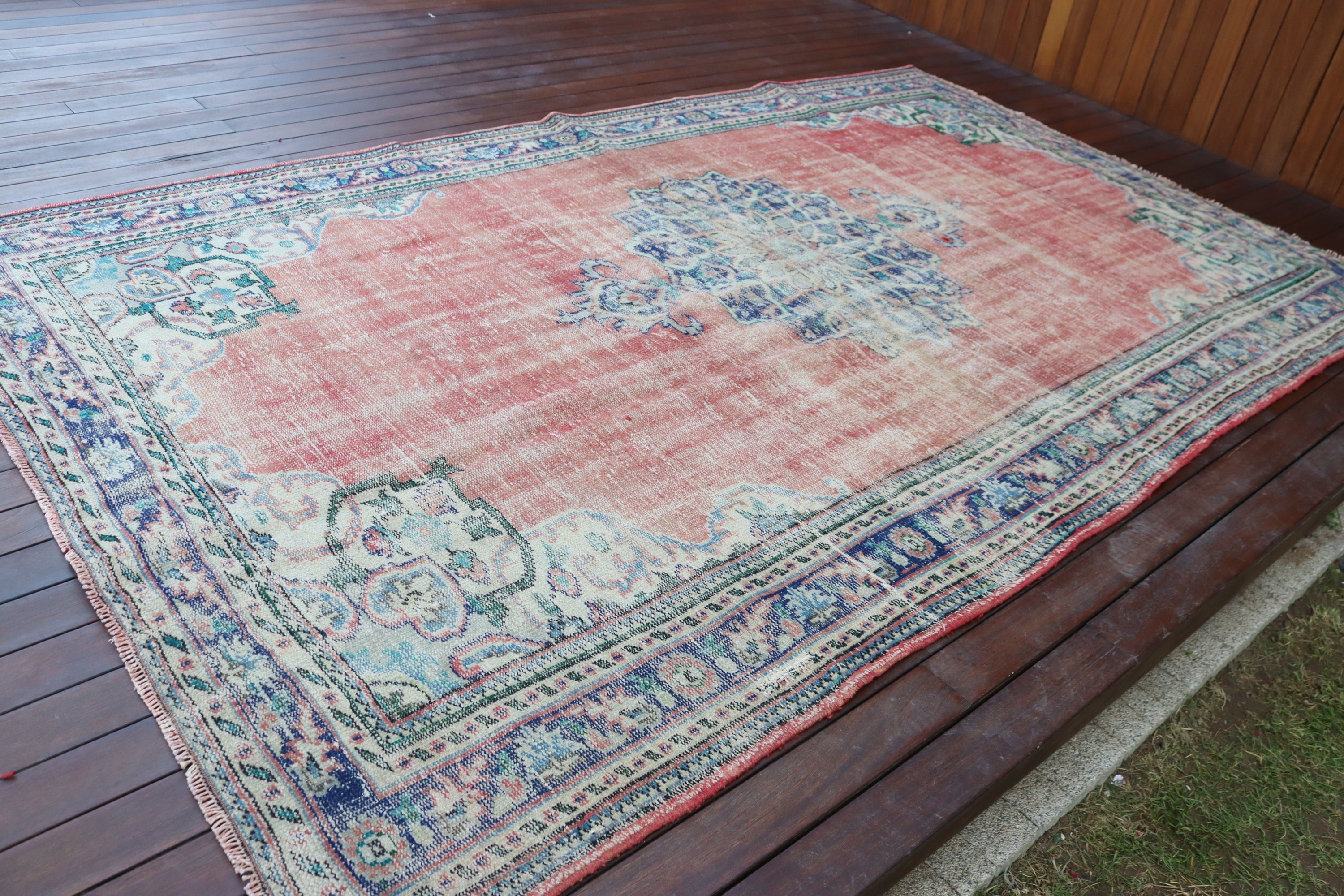 Red Oriental Rug, Turkey Rug, Anatolian Rug, Turkish Rug, Kitchen Rug, 6.2x10 ft Large Rugs, Living Room Rugs, Salon Rug, Vintage Rug