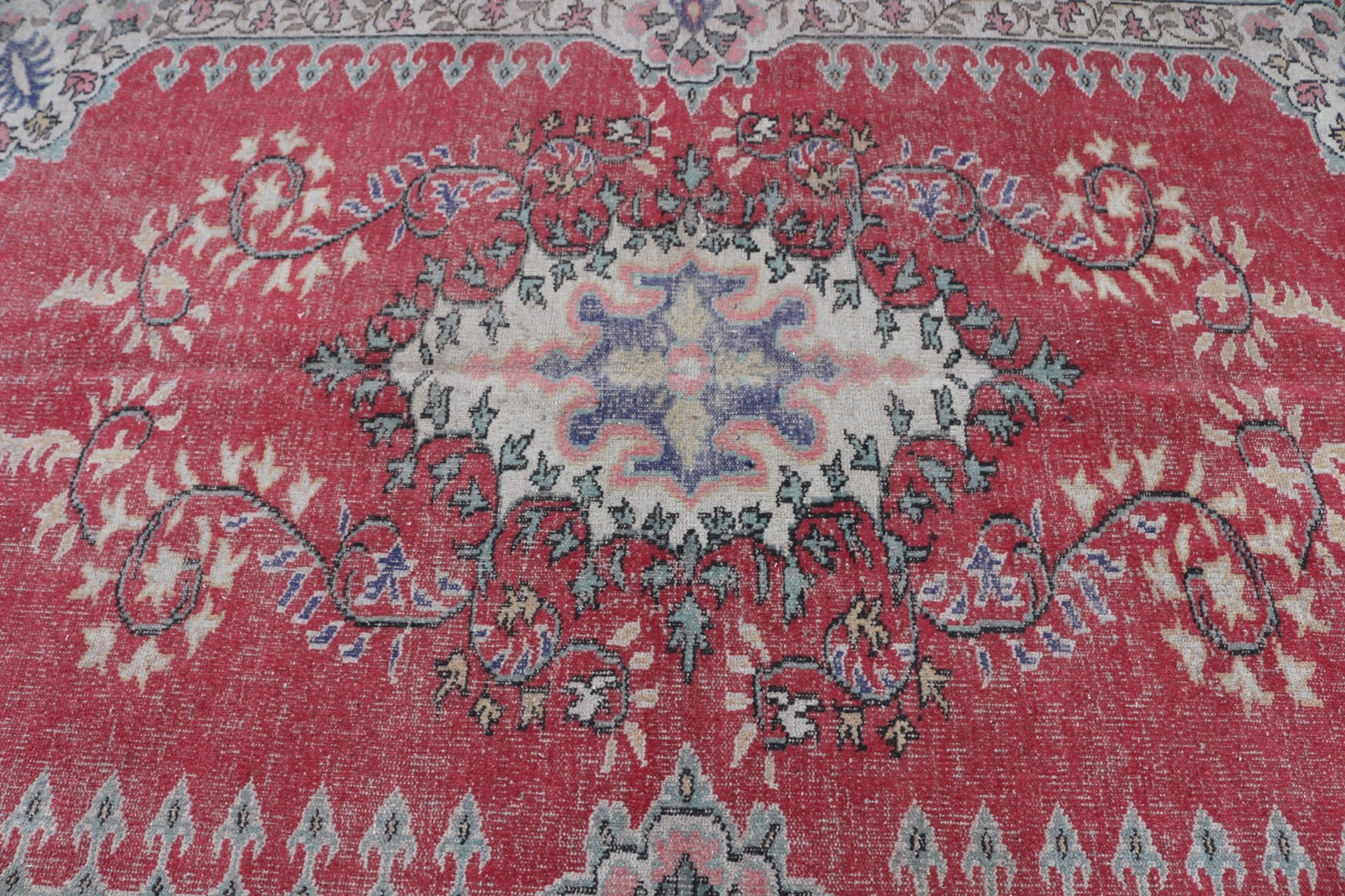 Türk Halıları, Pastel Halı, Yer Halısı, Antika Halı, Vintage Halı, 5.7x8.5 ft Büyük Halı, Kırmızı Ev Dekor Halısı, Yemek Odası Halısı, Oturma Odası Halısı