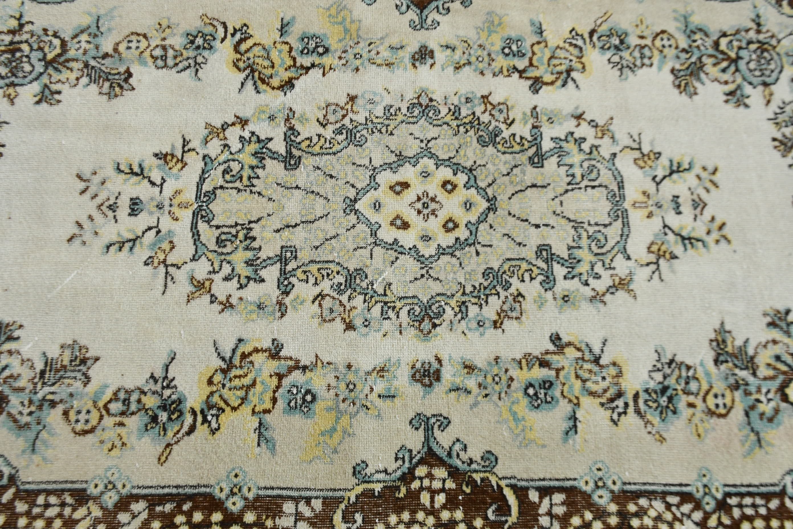 Floor Rug, Beige Wool Rug, Indoor Rug, 3.9x6.9 ft Area Rugs, Bedroom Rugs, Rugs for Kitchen, Vintage Rugs, Turkish Rugs