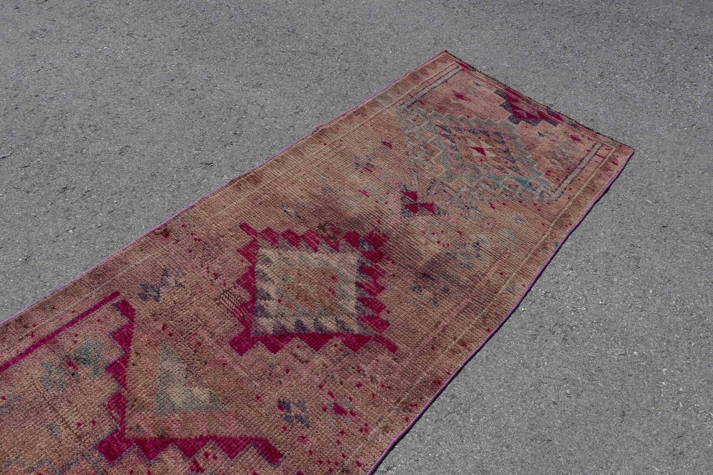 Turkish Rug, 2.8x11.4 ft Runner Rugs, Office Rug, Stair Rugs, Rugs for Hallway, Beige Oriental Rug, Vintage Rug, Oriental Rugs, Antique Rug