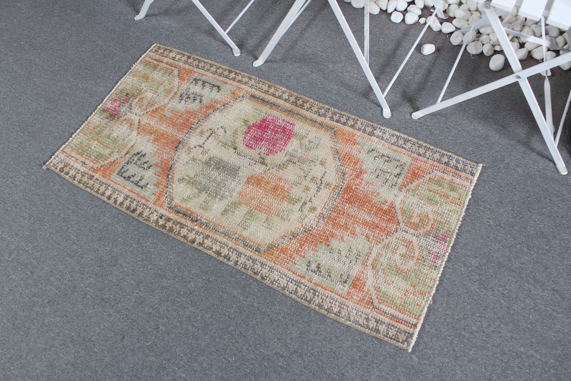 Turkish Rugs, Vintage Rugs, 1.8x3.5 ft Small Rug, Home Decor Rugs, Oushak Rug, Beige Home Decor Rugs, Nursery Rug, Wall Hanging Rug