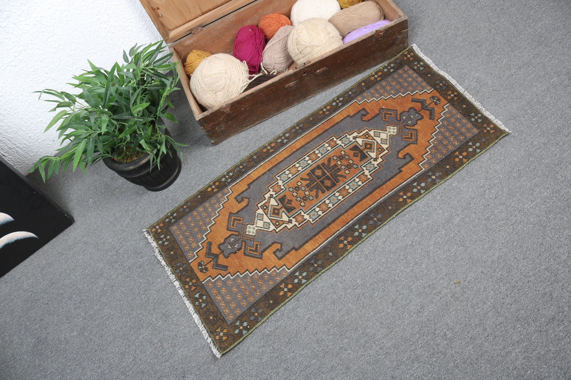 Egzotik Halılar, Yatak Odası Halıları, Küçük Boho Halısı, Türk Halısı, Banyo Halıları, Vintage Halı, Kahverengi Antika Halılar, Mutfak Halıları, 1.6x3.3 ft Küçük Halı