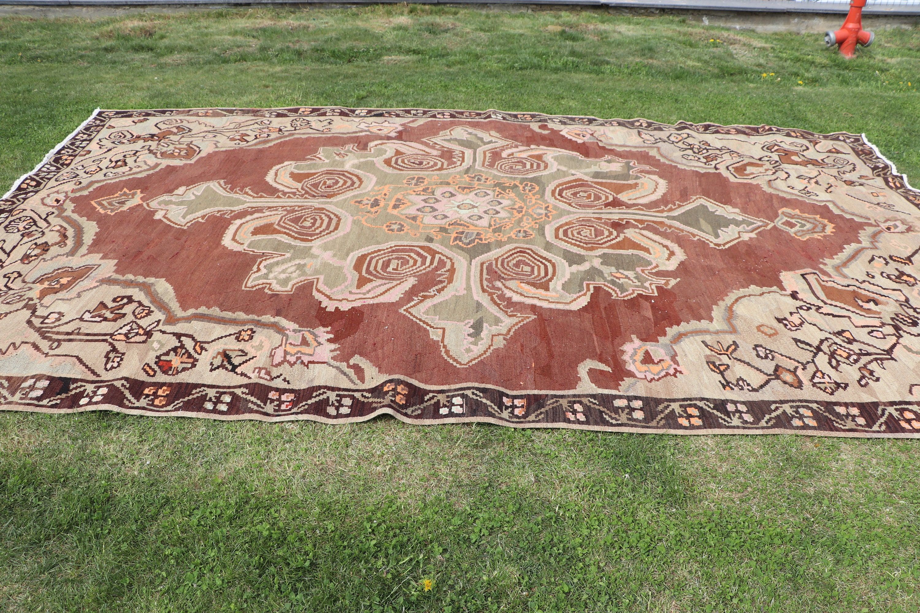 Oversize Vintage Rug, Vintage Rugs, Bedroom Rug, Bronze Home Decor Rug, 8.1x13.6 ft Oversize Rug, Turkish Rugs, Outdoor Rugs, Antique Rug