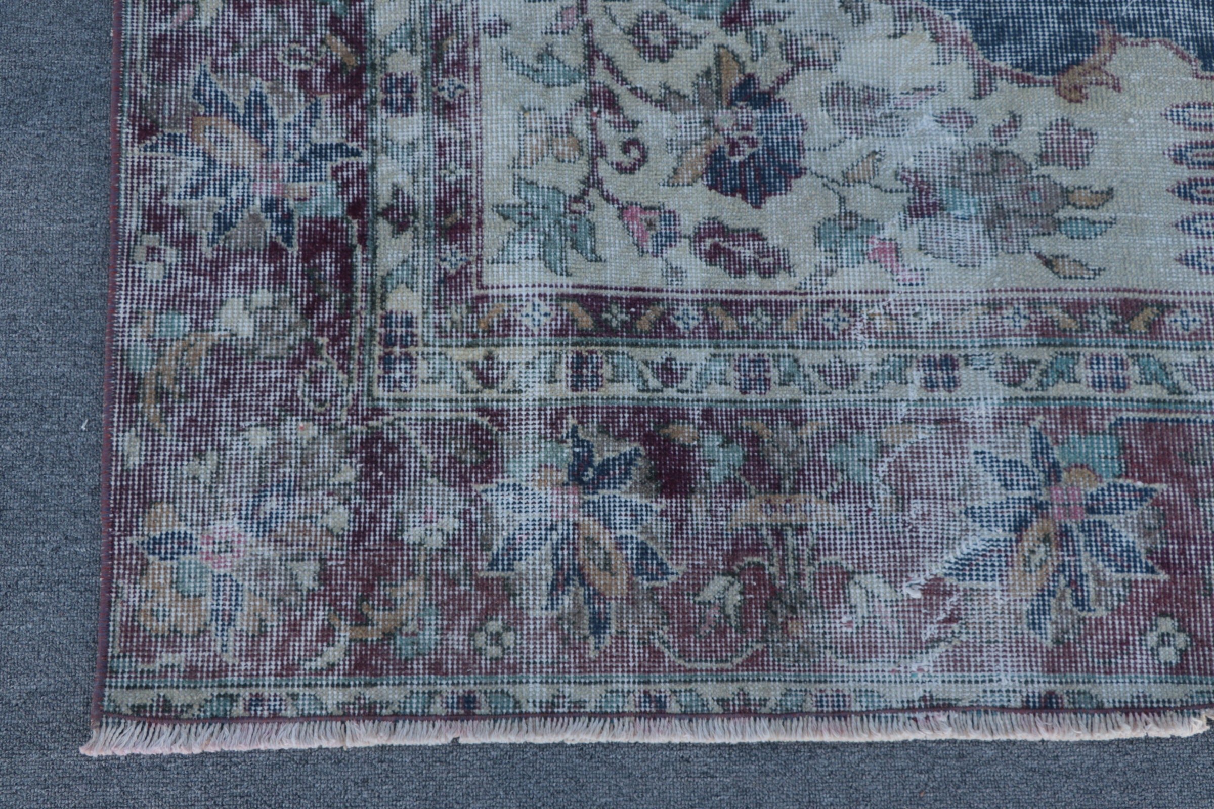 Havalı Halı, Salon Halısı, Vintage Halılar, Türk Halısı, Yatak Odası Halıları, Mavi 6.1x10.2 ft Büyük Halı, Yatak Odası Halısı