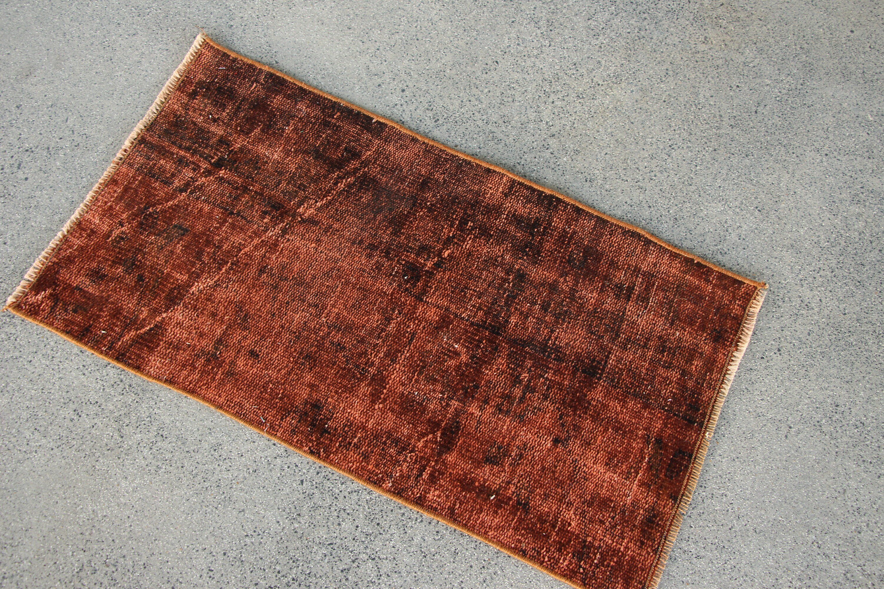 Bedroom Rug, Turkish Rugs, Door Mat Rug, Outdoor Rug, 1.6x2.9 ft Small Rug, Wall Hanging Rug, Antique Rug, Brown Oushak Rugs, Vintage Rug