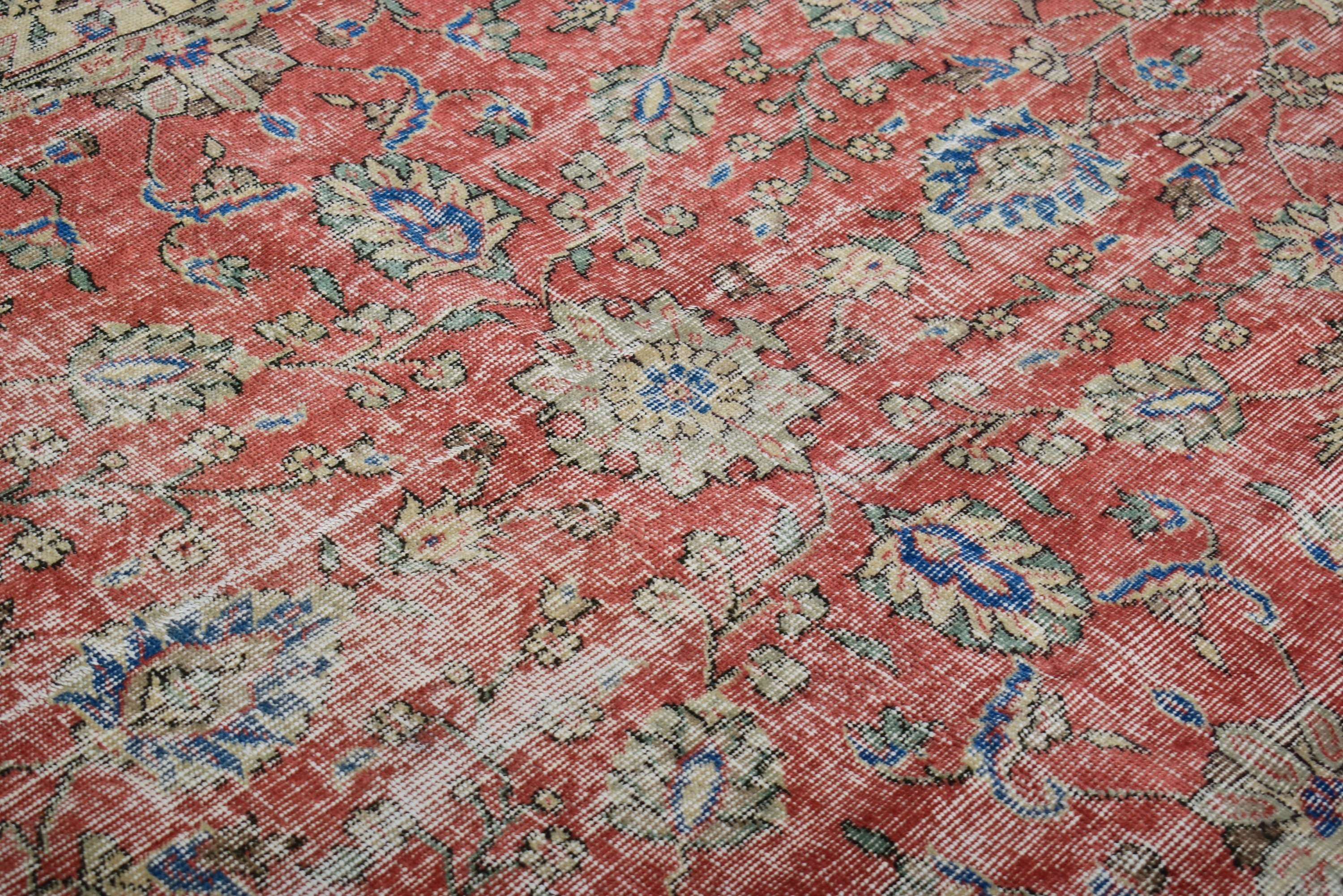 Kırmızı Nötr Halılar, Vintage Halılar, Oturma Odası Halısı, Düz Dokuma Halı, Türk Halıları, Yer Halısı, Kabile Halıları, Fas Halıları, 4,3x7,3 ft Alan Halıları