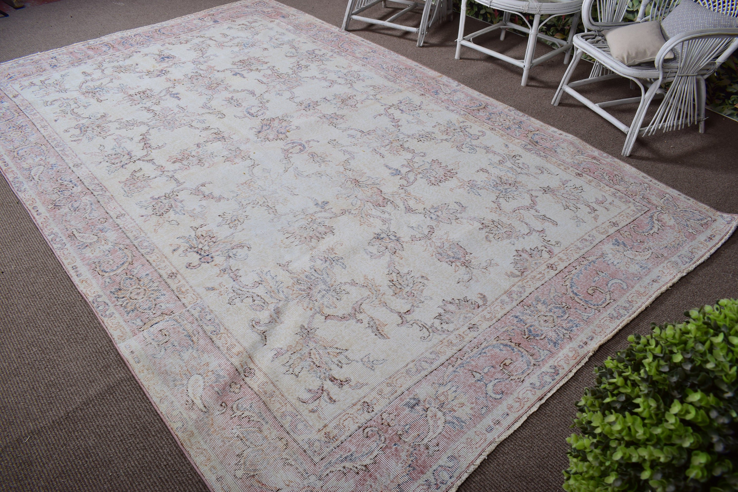 Vintage Rug, 7.3x11.2 ft Oversize Rug, Beige Antique Rug, Anatolian Rug, Turkish Rugs, Living Room Rug, Boho Rugs, Oversize Vintage Rug