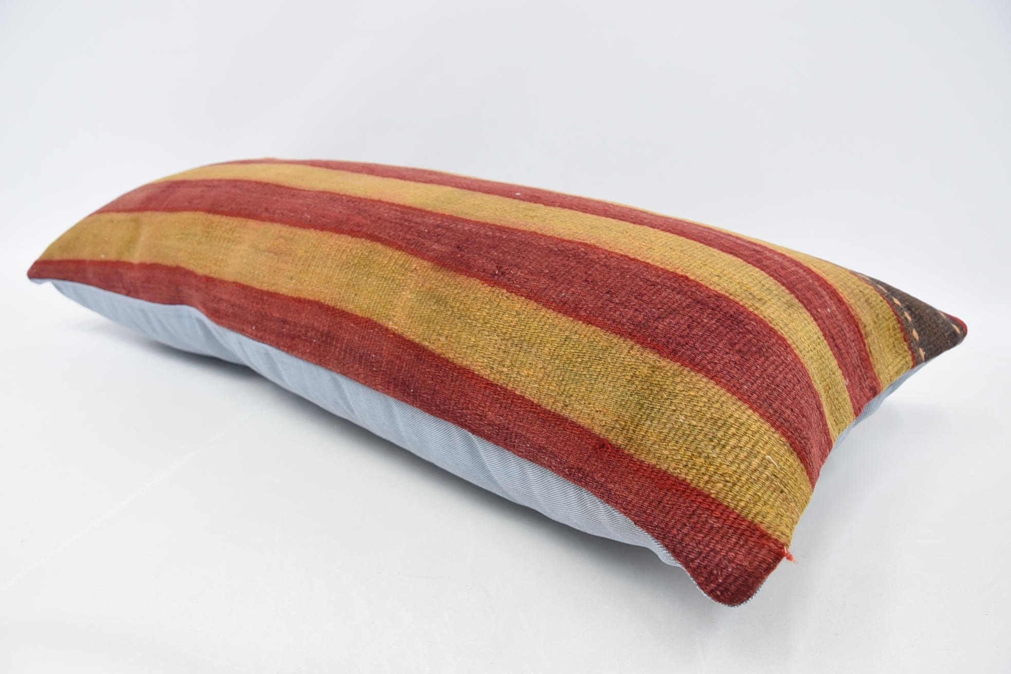 16"x36" Red Cushion, Throw Kilim Pillow, Boho Pillow, Antique Pillows, Decorative Throw Pillow Cover, Bolster Throw Pillow Cover