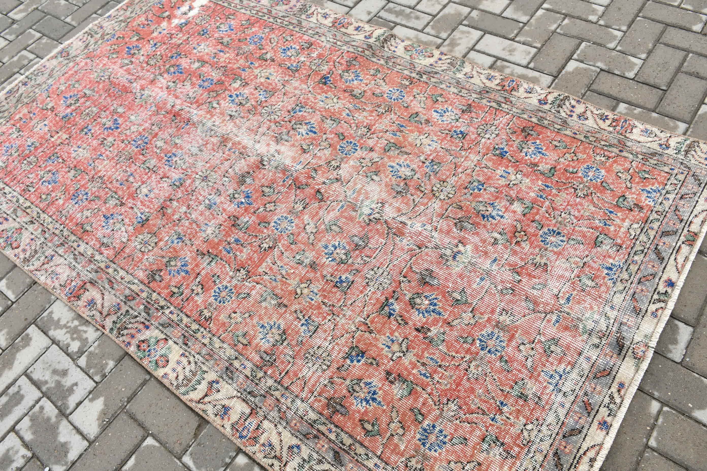 Oushak Rug, Vintage Rugs, Oriental Rug, Aztec Rug, Red Floor Rug, Dining Room Rugs, 4.6x7.5 ft Area Rugs, Turkish Rugs, Living Room Rug