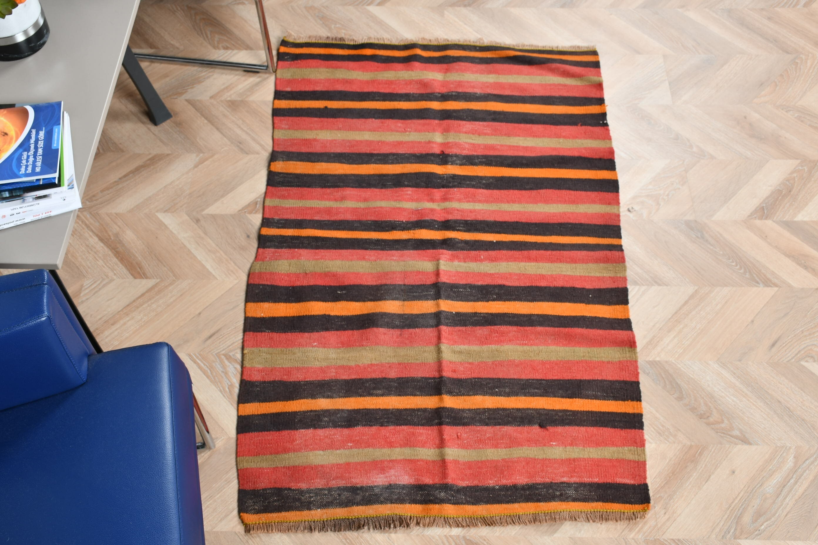 Araba paspası Kilim, Pempe Antik Kilim, Uşak Kilim, 86x134 cm Küçük Kilim, Paspas Kilim, Paspas Kilim, Nostaljik Kilim, Banyo Kilim