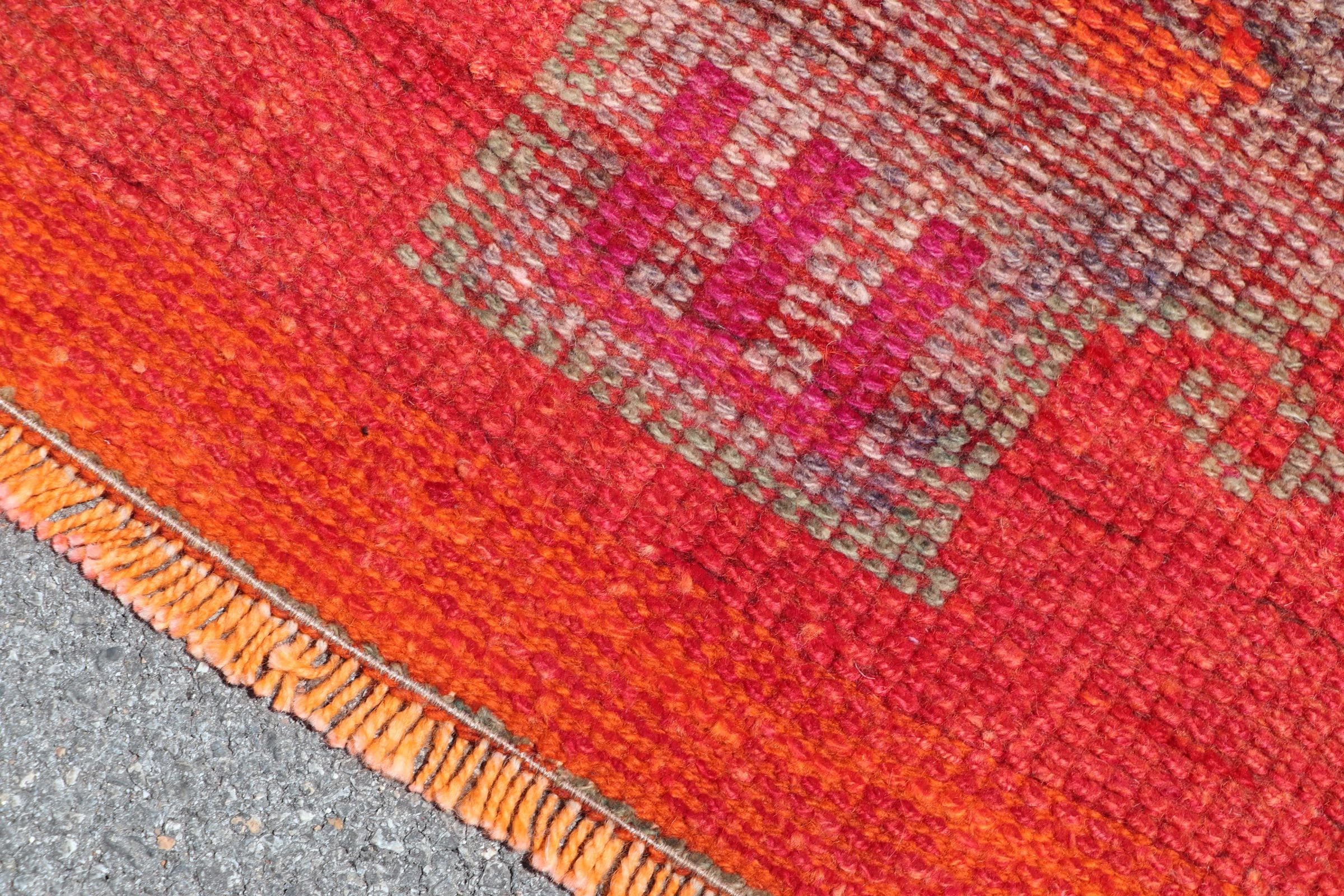 Corridor Rugs, Stair Rugs, Turkish Rug, Red Kitchen Rugs, Vintage Rug, Anatolian Rugs, Oriental Rug, Dorm Rug, 3.2x9.9 ft Runner Rugs