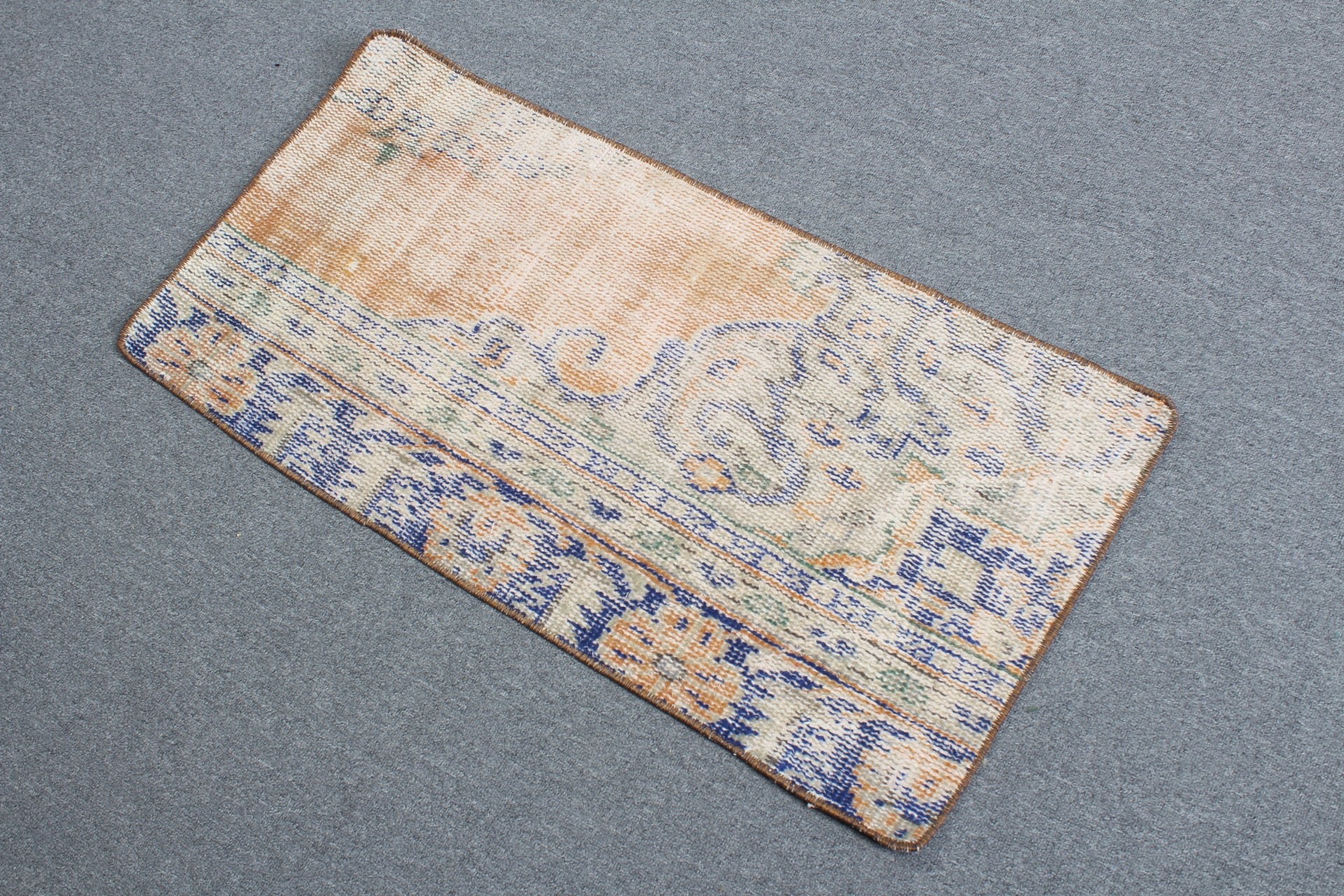 1.6x3.1 ft Küçük Halı, Çocuk Halısı, Anadolu Halıları, Turuncu Oryantal Halılar, Vintage Halılar, Banyo Halısı, Türk Halısı, Sanat Halısı, Ev Dekorasyonu Halıları